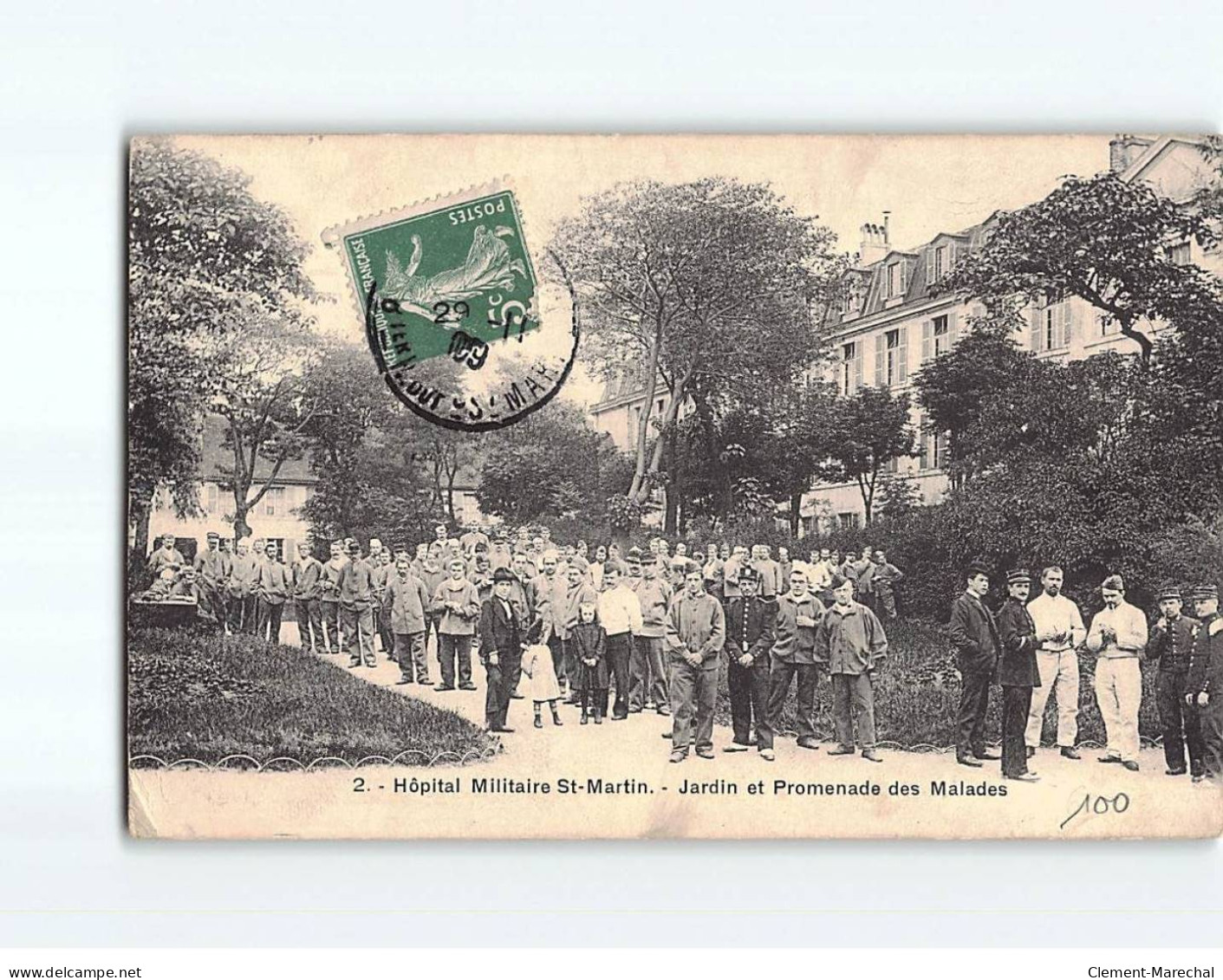 PARIS : Hôpital Militaire Saint-Martin, Jardin Et Promenade Des Malades - état - Santé, Hôpitaux