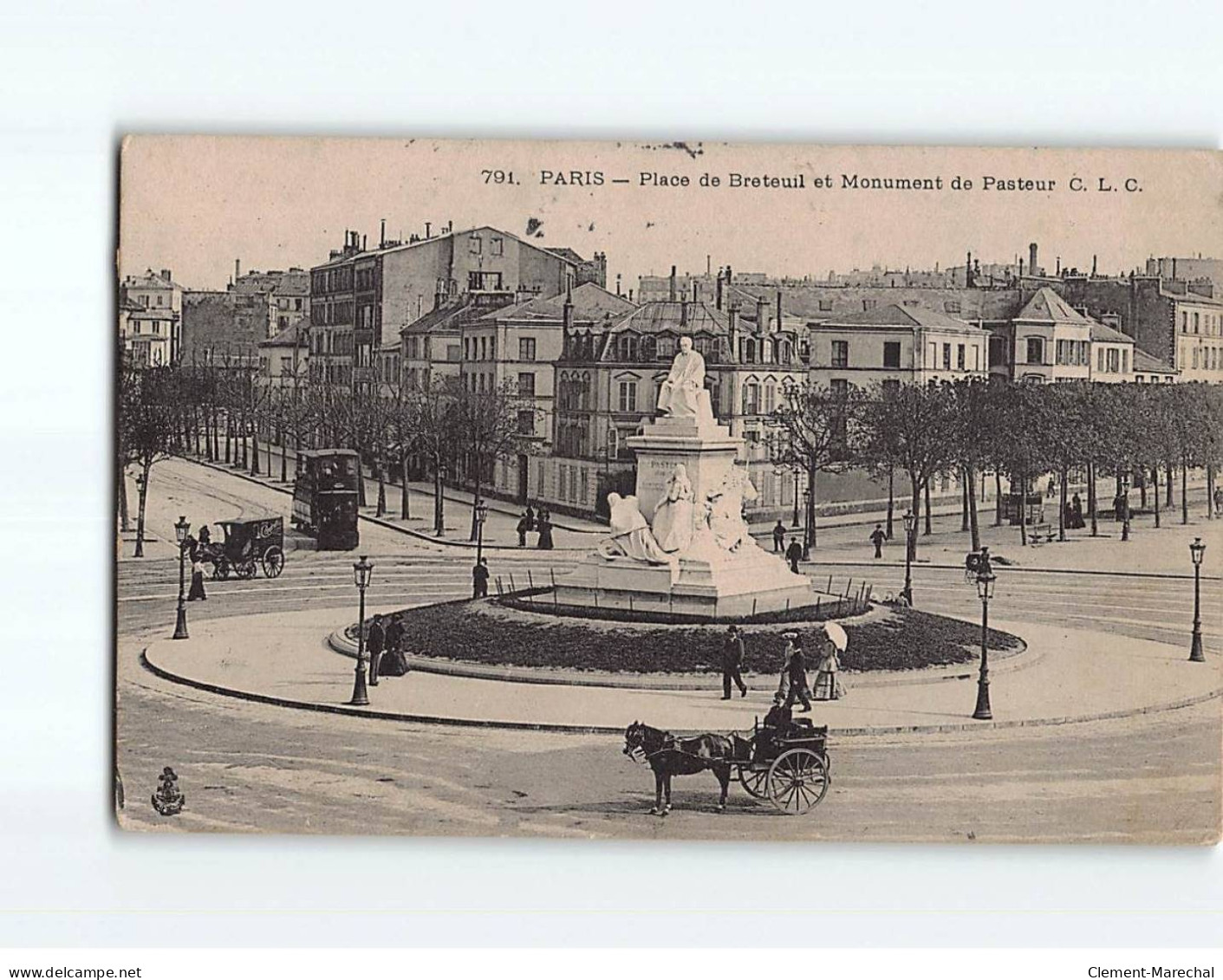 PARIS : Place De Breteuil Et Monument De Pasteur - état - Piazze