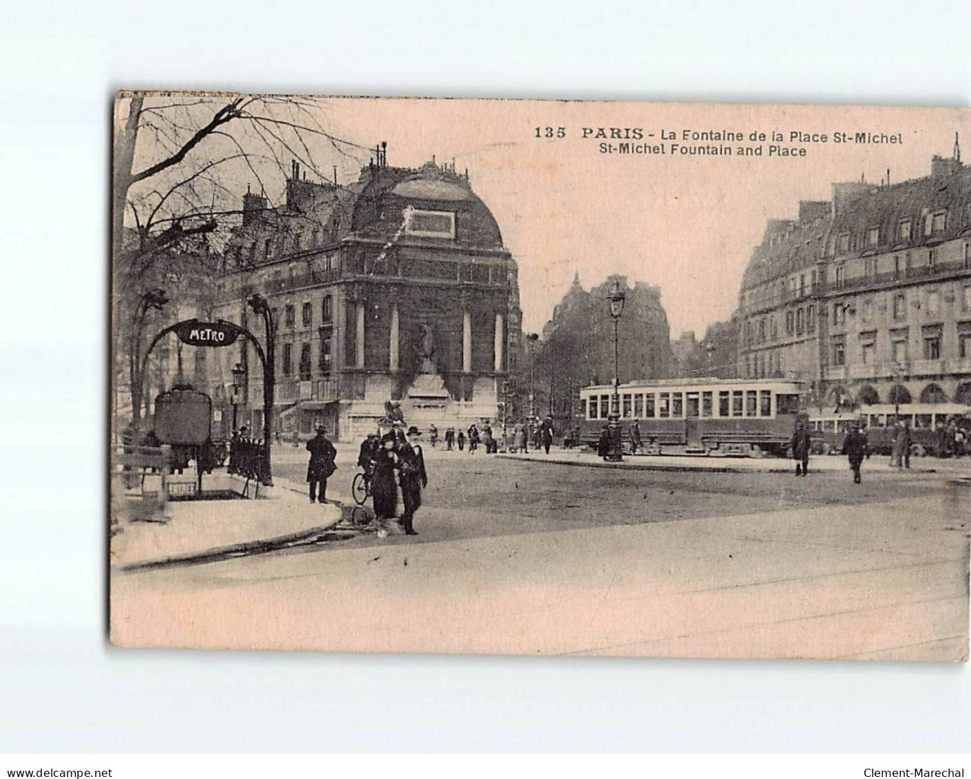 PARIS : La Fontaine De La Place Saint-Michel - état - Markten, Pleinen