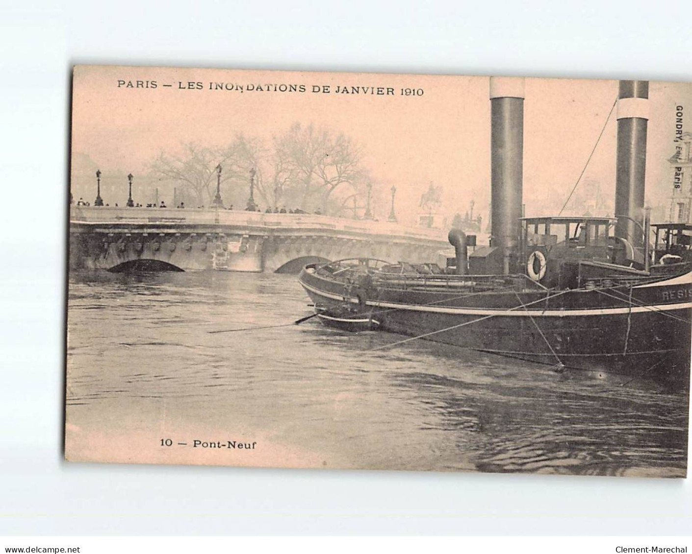 PARIS : Les Inondations 1910, Pont Neuf - Très Bon état - De Overstroming Van 1910