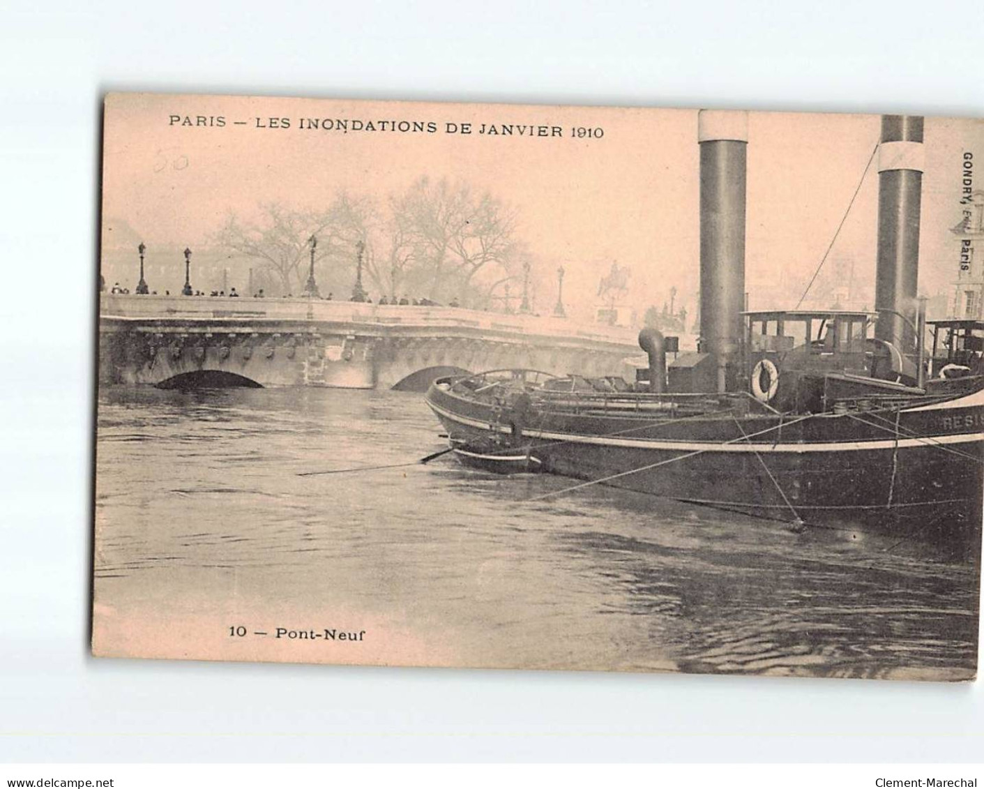 PARIS : Les Inondations 1910, Pont Neuf - Très Bon état - Paris Flood, 1910