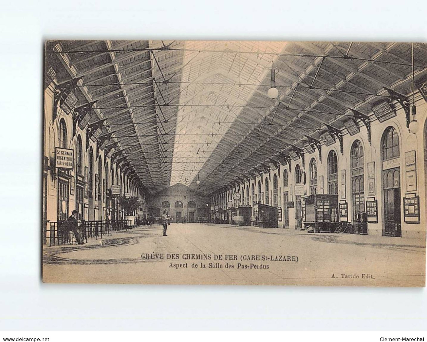 PARIS: Grève Des Chemin De Fer, Gare Saint-Lazare, Aspect De La Salle Des Pas-Perdus - Très Bon état - Pariser Métro, Bahnhöfe