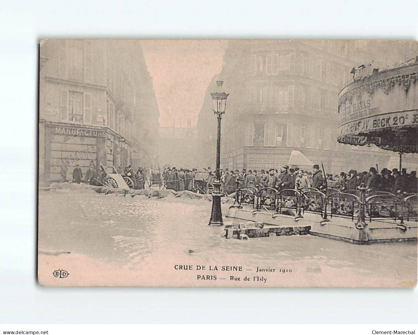 PARIS: Inondations 1910, Rue De L'Isly - état - Überschwemmung 1910