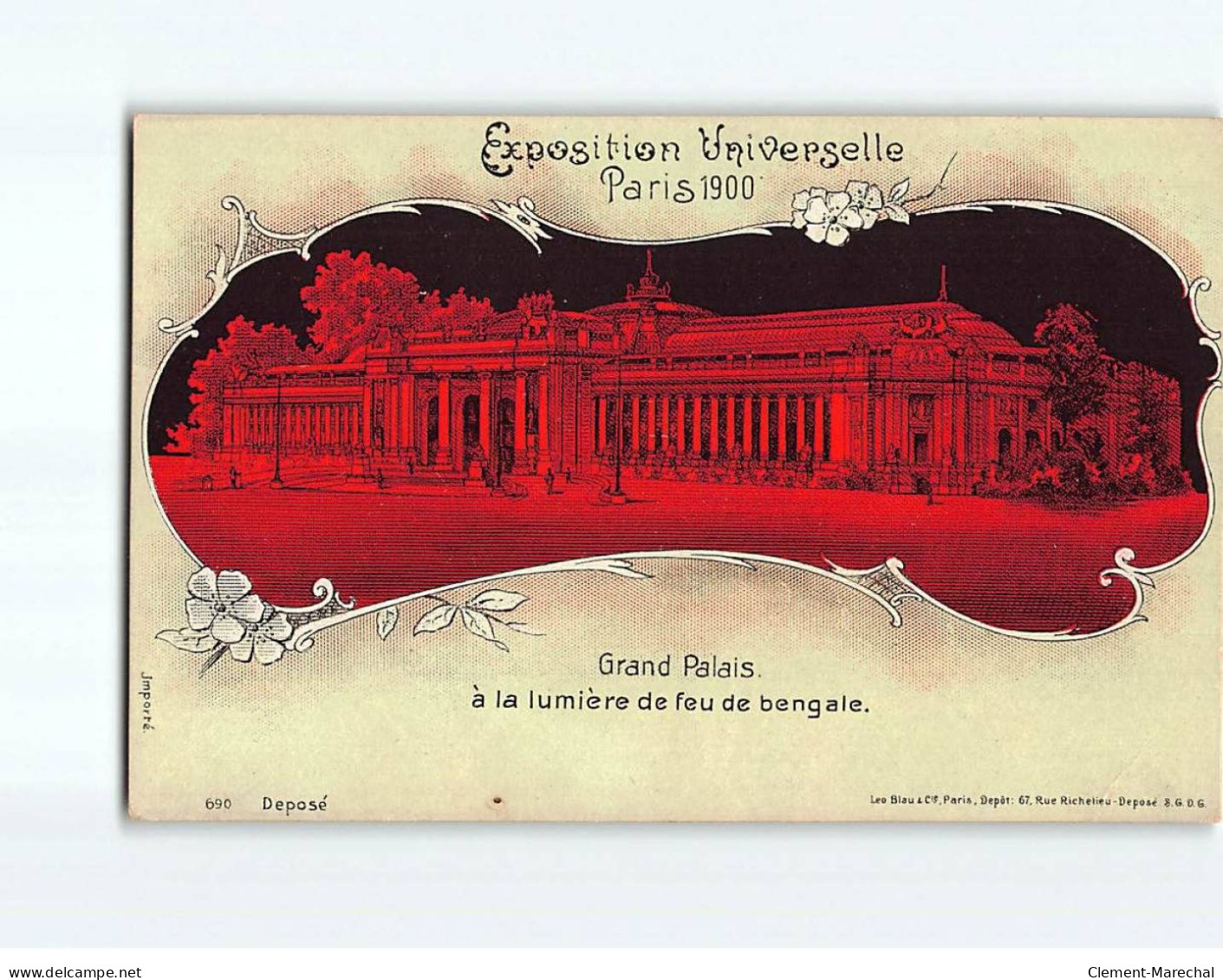 PARIS: Exposition Universelle 1900, Grand Palais à La Lumière De Feu De Bengale - état - Tentoonstellingen