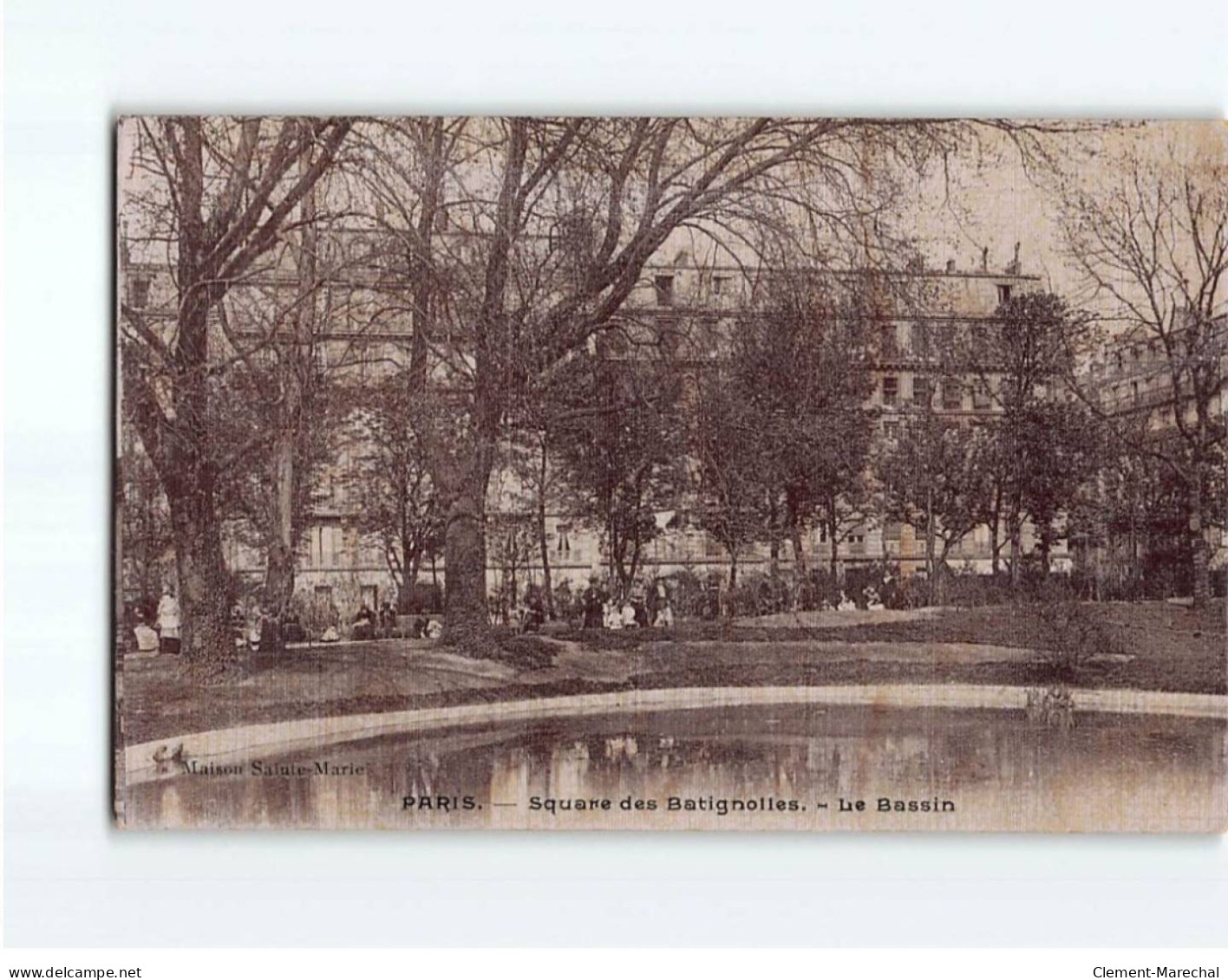 PARIS : Square Des Batignolles, Le Bassin - état - Places, Squares