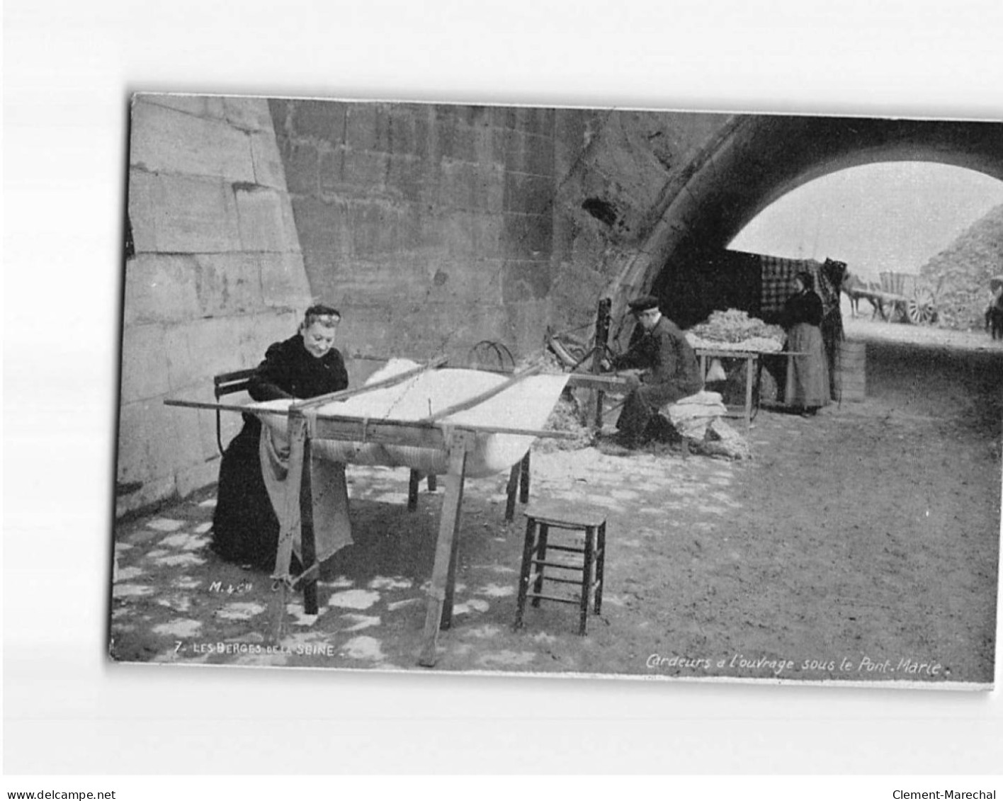 PARIS : Berges De La Seine, Cardeurs à L'ouvrage Sous La Pont-Marie - Très Bon état - Other & Unclassified