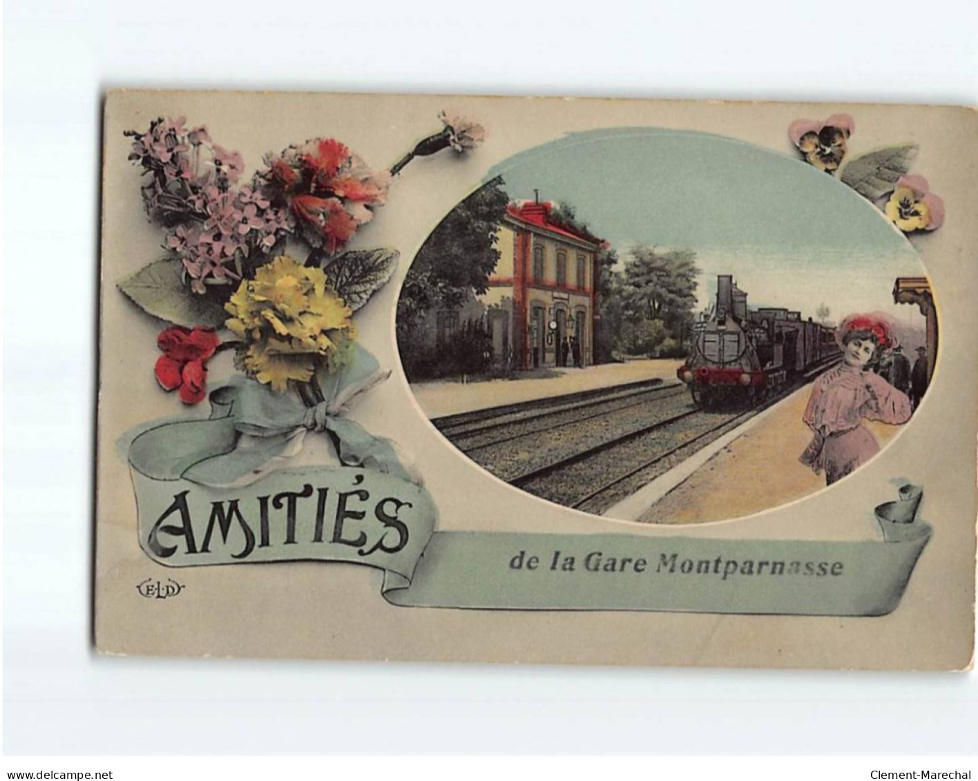 PARIS : Carte Souvenir, La Gare Montparnasse - état - Métro Parisien, Gares