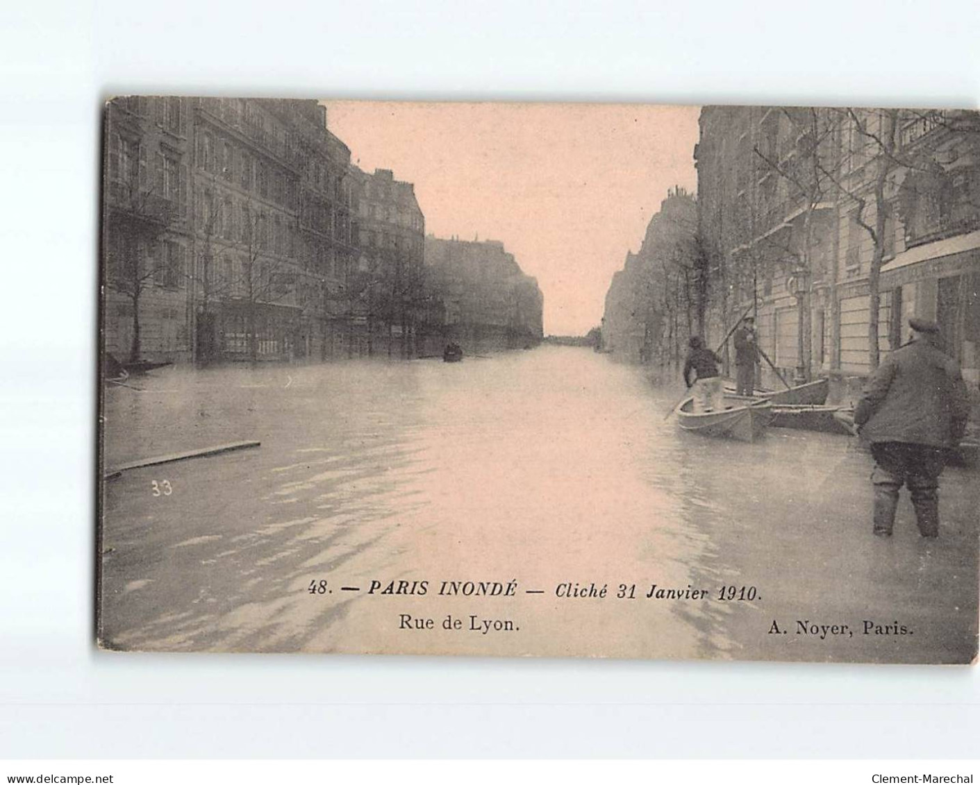 PARIS : Inondations 1910, Rue De Lyon - état - Paris Flood, 1910