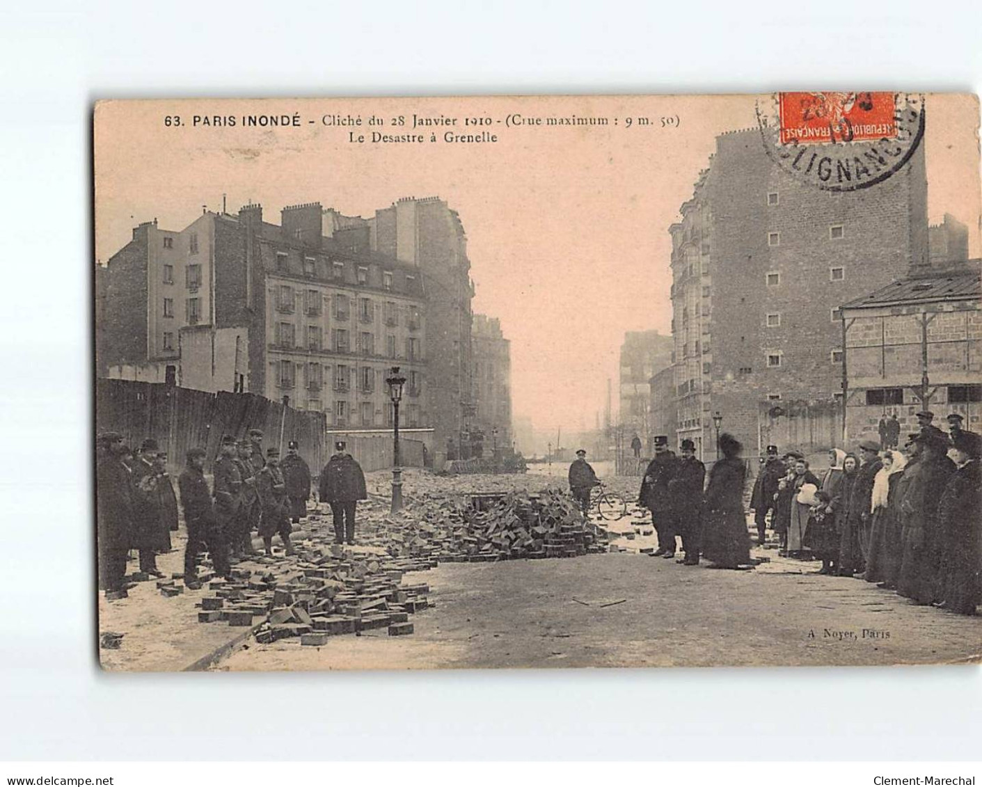 PARIS : Inondations 1910, Le Désastre à Grenelle - état - Paris Flood, 1910