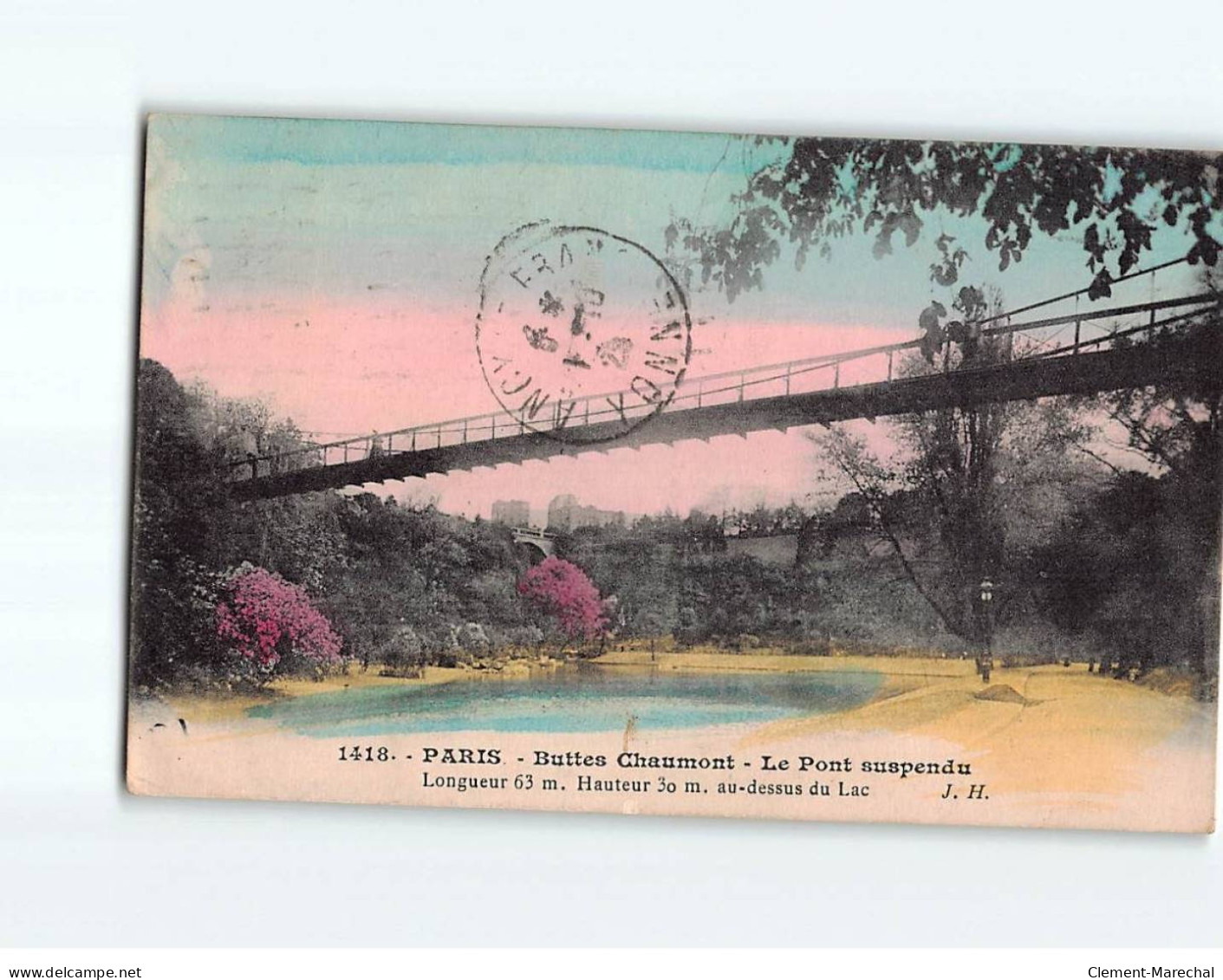 PARIS : Buttes Chaumont, Le Pont Suspendu - état - Other & Unclassified