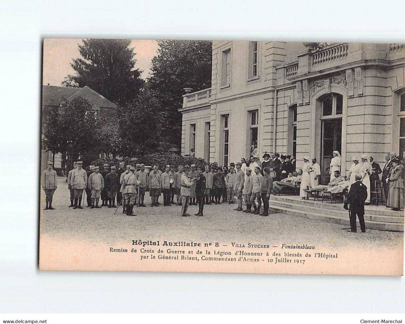 FONTAINEBLEAU : Hôpital Auxiliaire N°8, Villa Stucken, Remise De Croix De Guerre Et La Légion D'honneur - Très Bon état - Fontainebleau