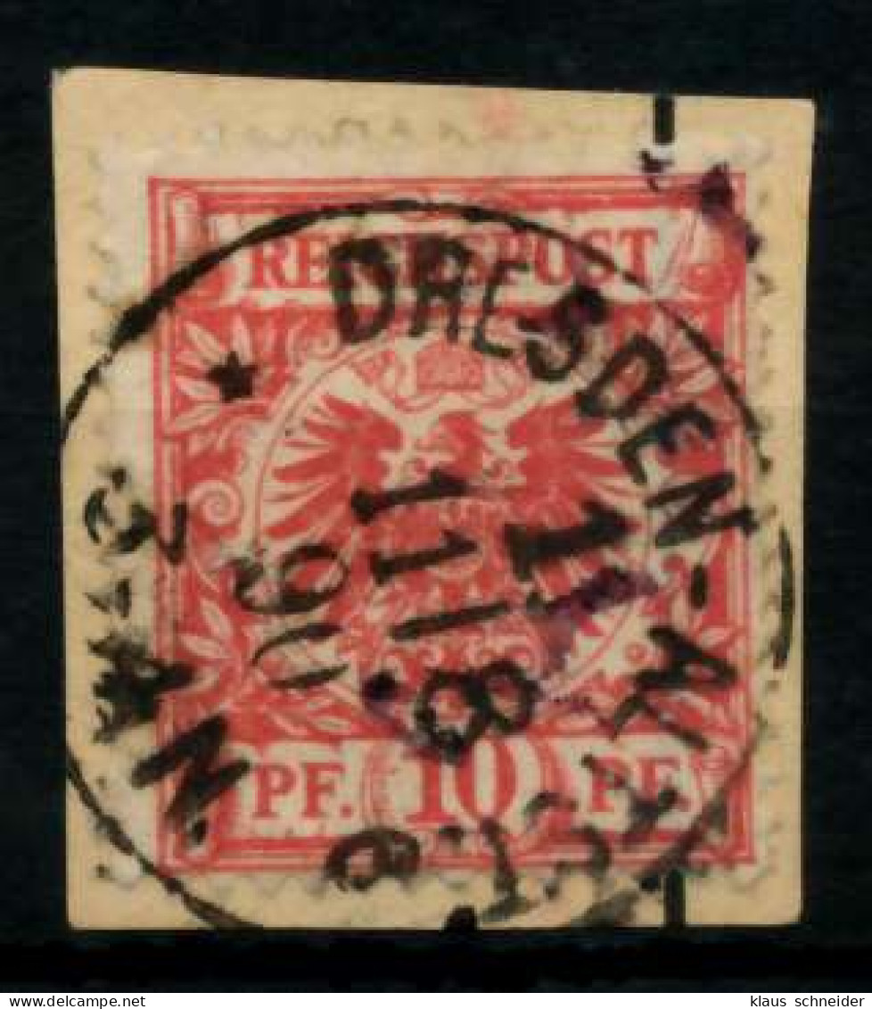 D-REICH KRONE ADLER Nr 47b Zentrisch Gestempelt Briefstück Gepr. X726FAE - Gebraucht