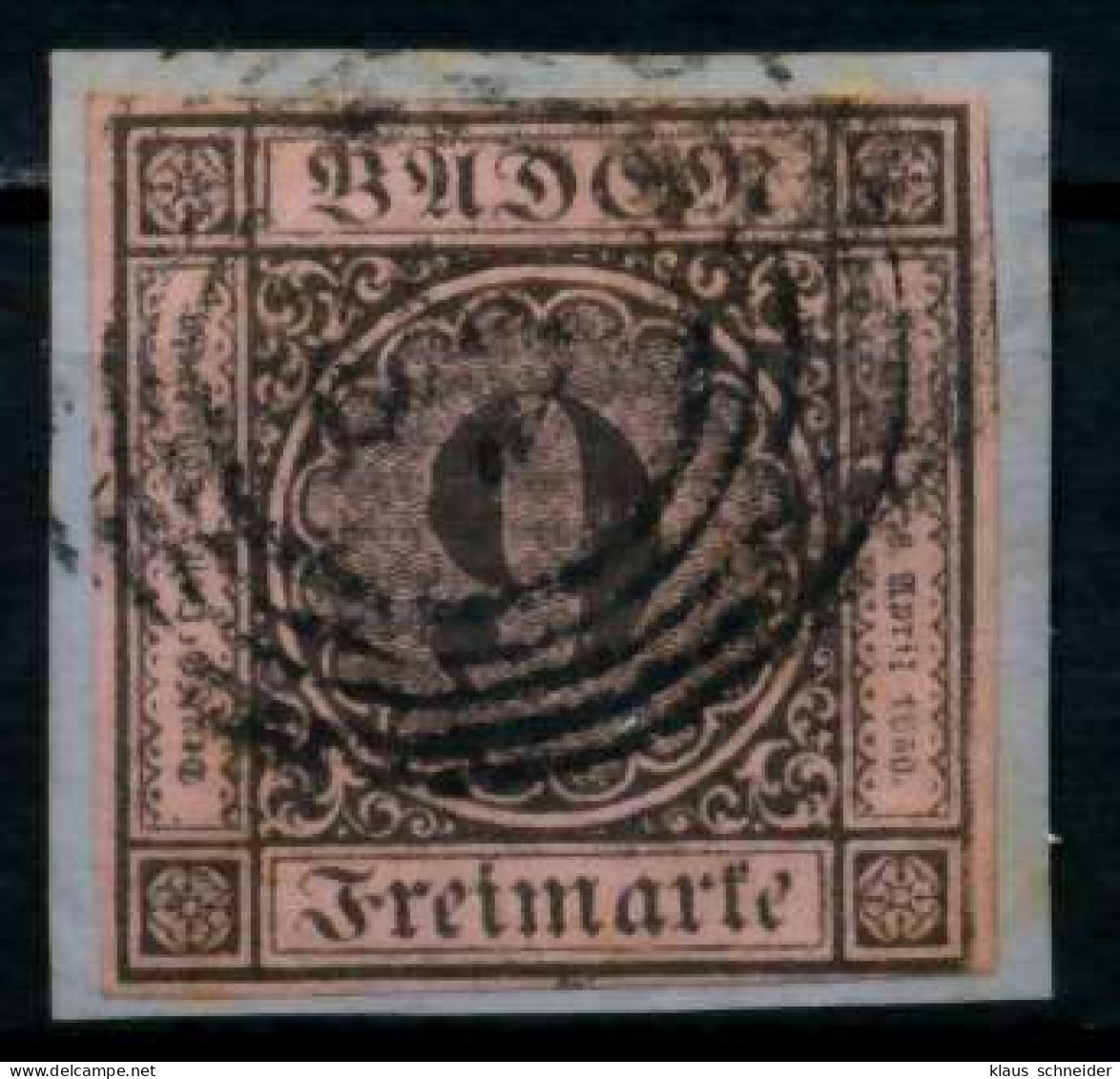 BADEN AUSGABEN VON 1851 - 1858 Nr 4a Gestempelt Briefstück X744A0E - Usados