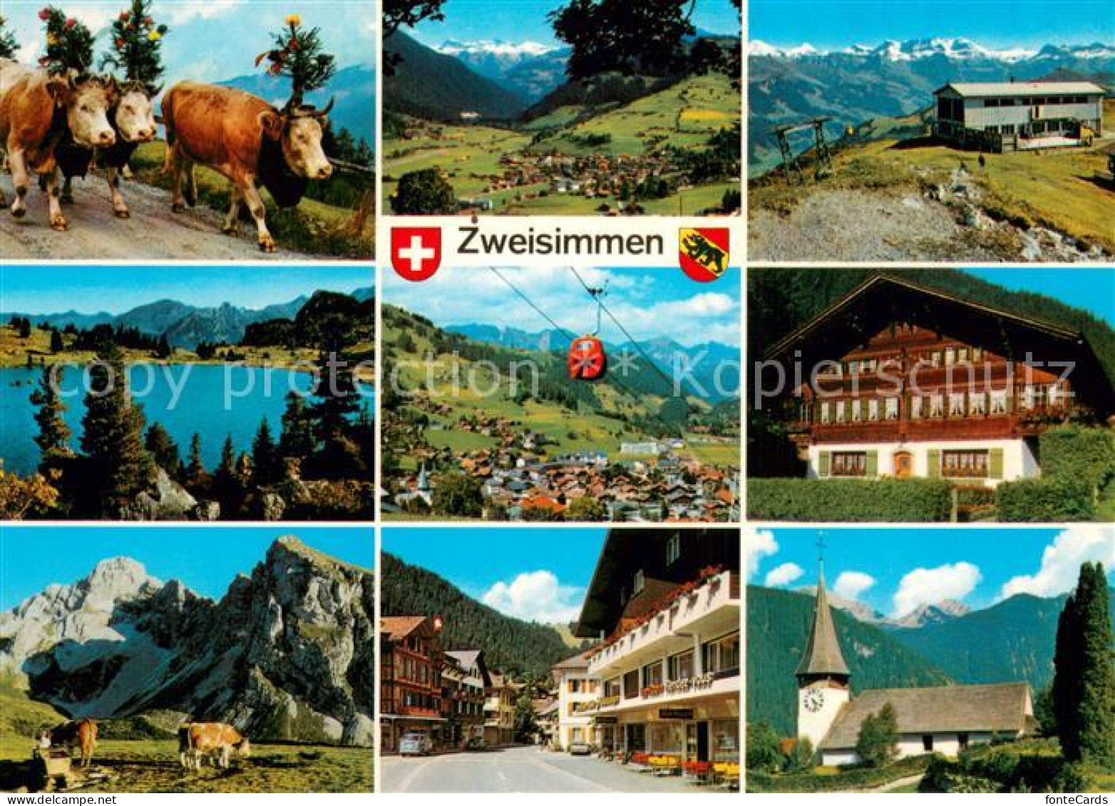 13756899 Zweisimmen BE Simmentaler-Fleckvieh Rinderberg Seebergsee Gondelbahn Si - Altri & Non Classificati