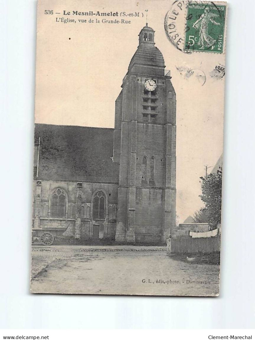 MESNIL AMELOT : L'Eglise, Vue De La Grande Rue - état - Other & Unclassified