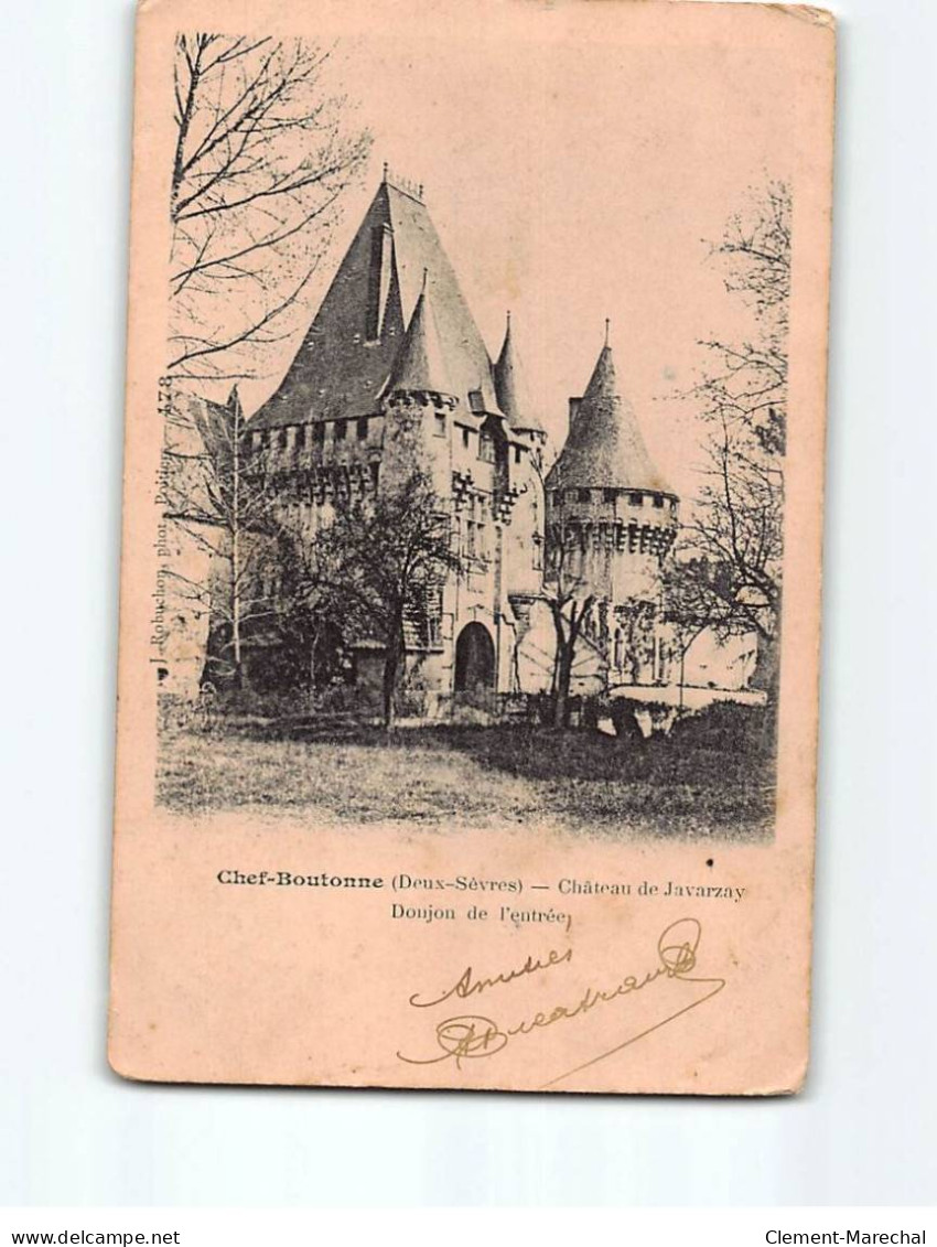 CHEF BOUTONNE : Château De Javarzay, Donjon De L'entrée - état - Chef Boutonne