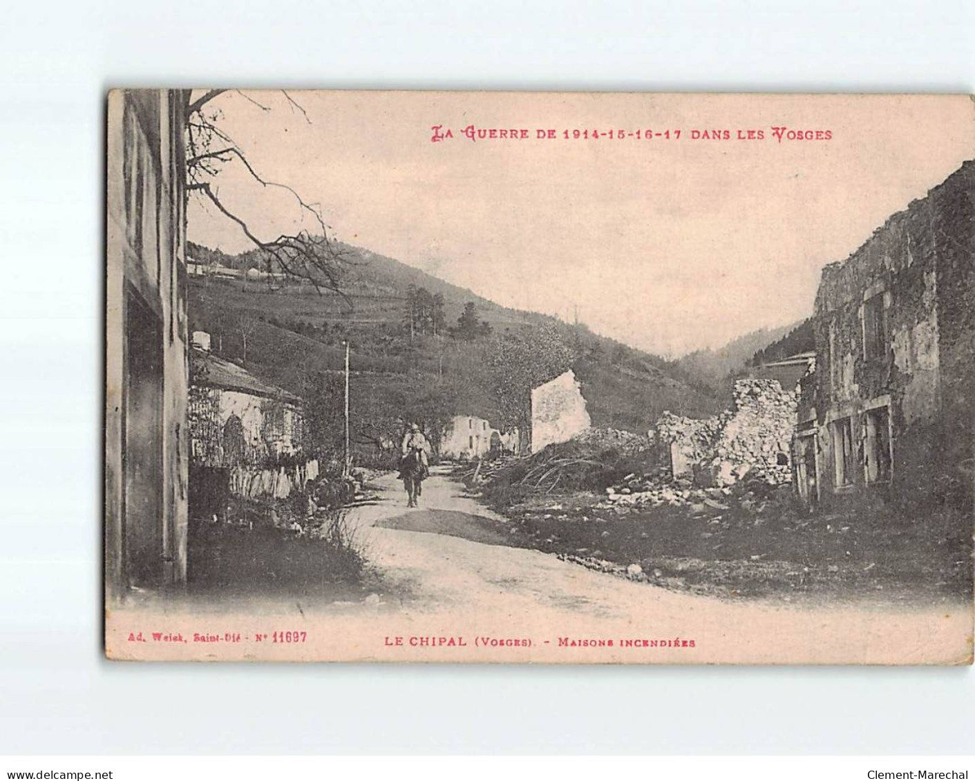 LE CHIPAL : Maisons Incendiées Durant La Guerre 1914-18 - état - Autres & Non Classés