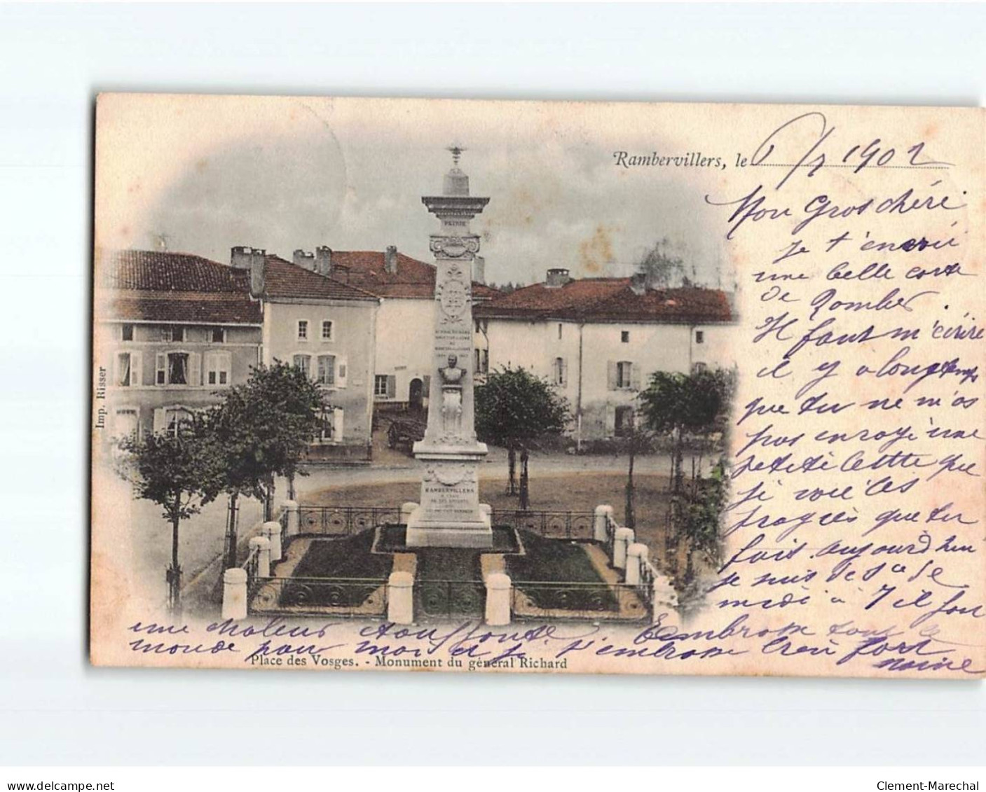 RAMBERVILLERS : Place Des Vosges, Monument Du Général Richard - état - Rambervillers