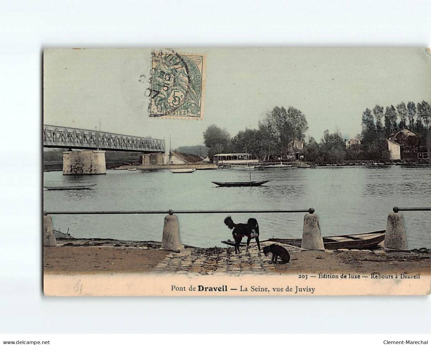 Pont De DRAVEIL : La Seine, Vue De Juvisy - état - Draveil