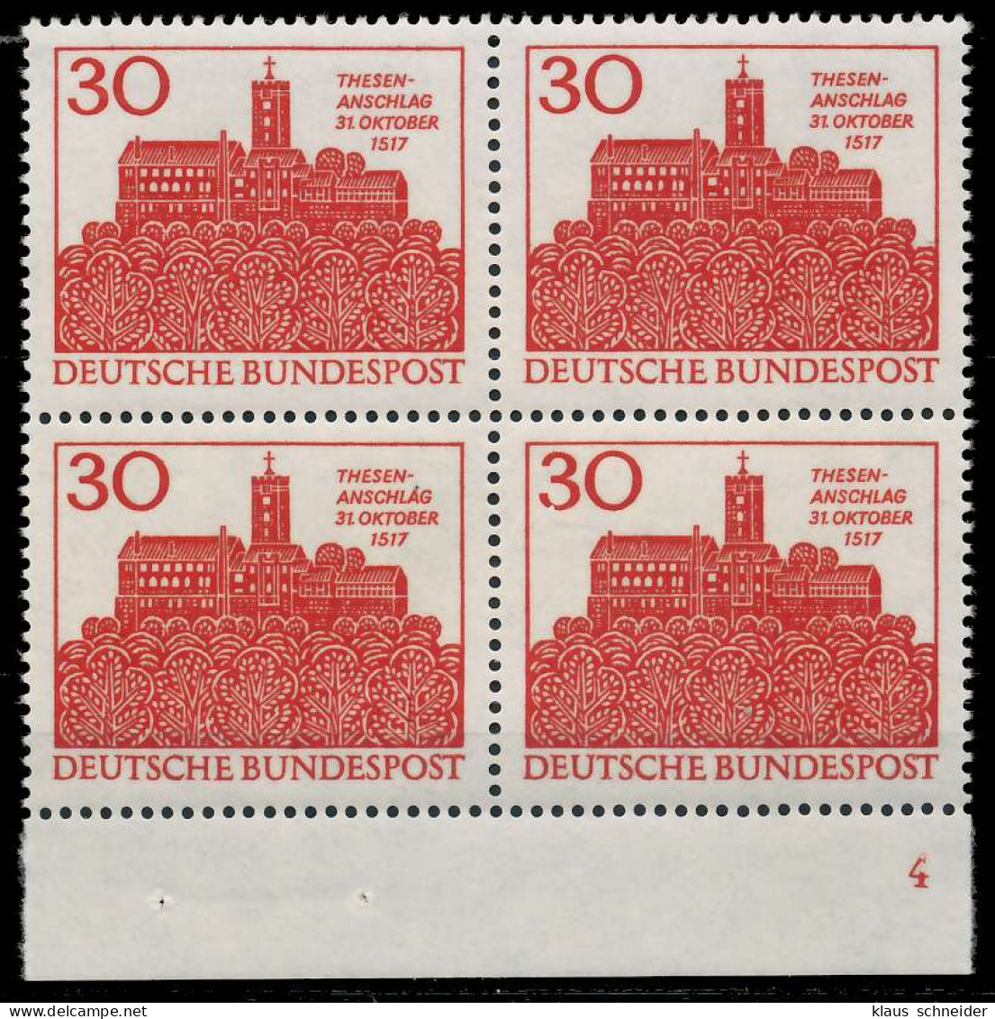BRD 1967 Nr 544 Postfrisch VIERERBLOCK FORMNUMMER 4 X7F8E62 - Neufs