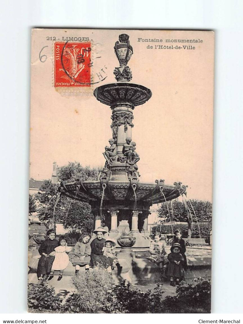 LIMOGES : Fontaine Monumentale De L'Hôtel De Ville - état - Limoges