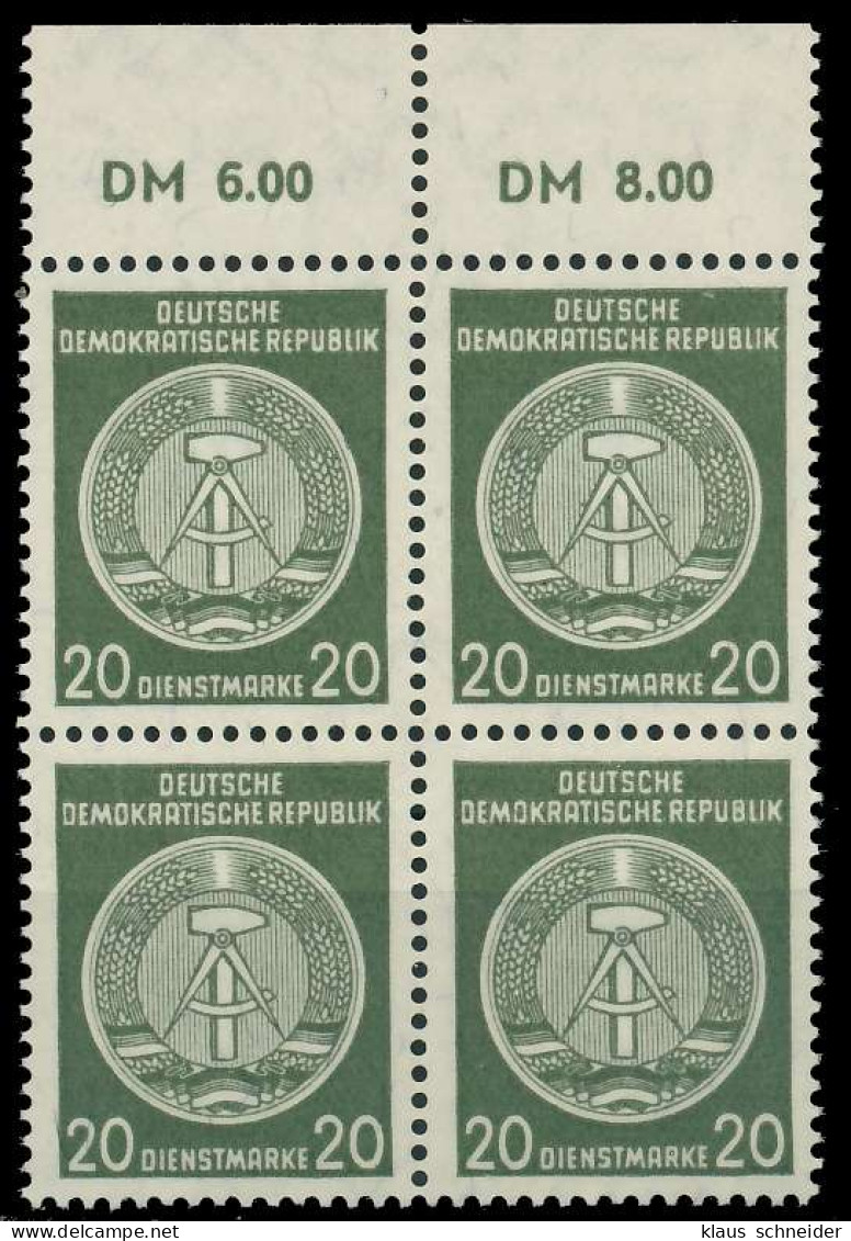 DDR DIENST HAMMER ZIRKEL Nr 37yBY Postfrisch VIERERBLOC X820A46 - Andere & Zonder Classificatie