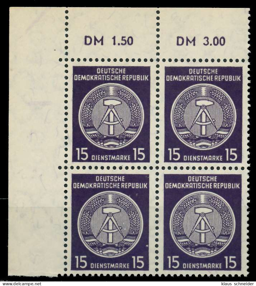 DDR DIENST HAMMER ZIRKEL Nr 36yBY Postfrisch VIERERBLOC X820A56 - Other & Unclassified