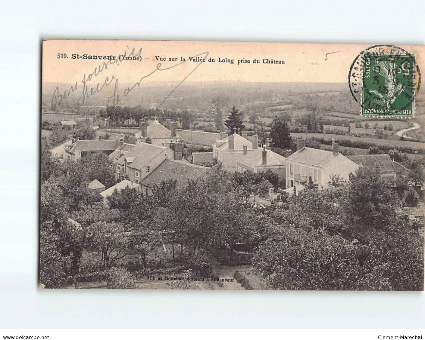 SAINT SAUVEUR : Vue Sur La Vallée Du Loing Prise Du Château - état - Saint Sauveur En Puisaye