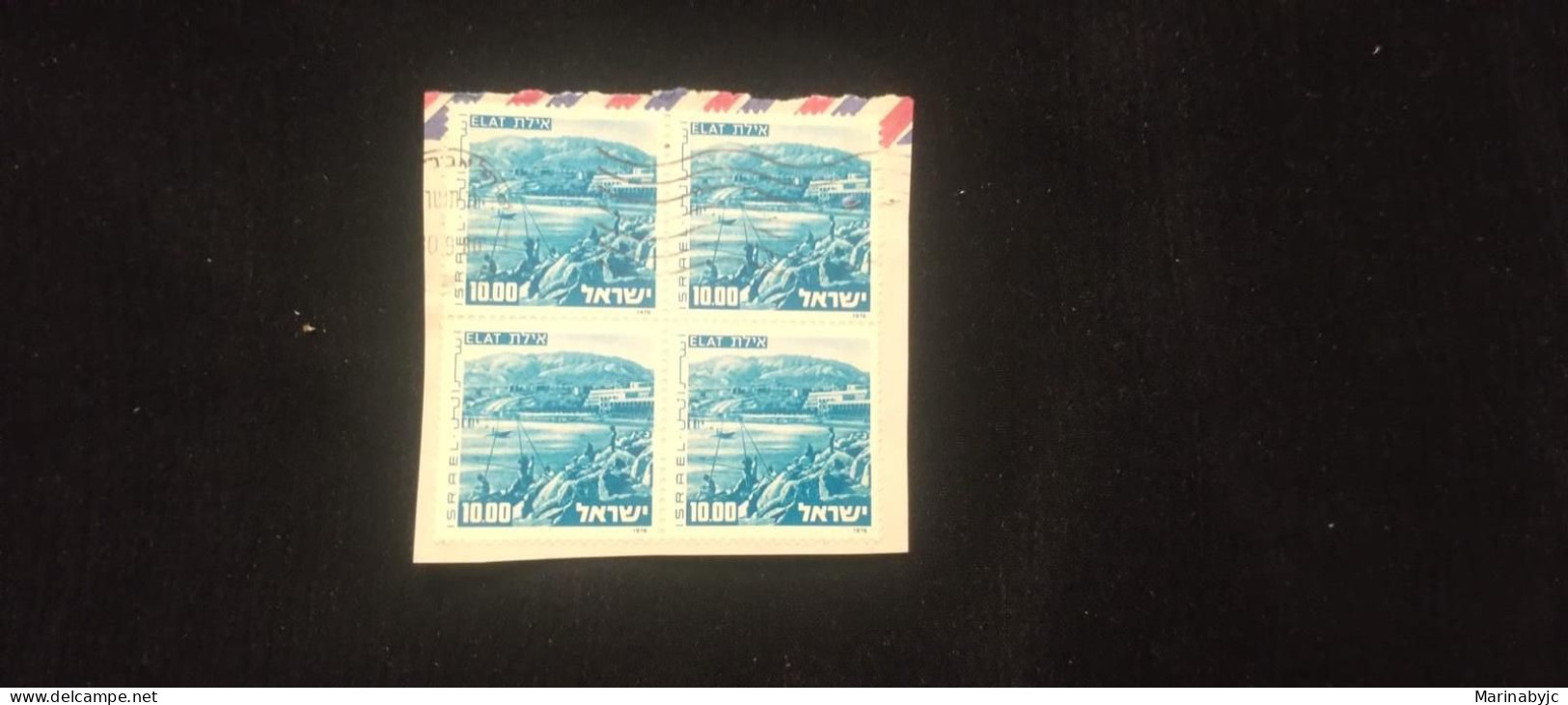 C) 675. 1976. ISRAEL. ELAT. YD. USED. BLOCK OF 4 STAMPS, IN AIR MAIL ENVELOPE. USED - Asia (Other)