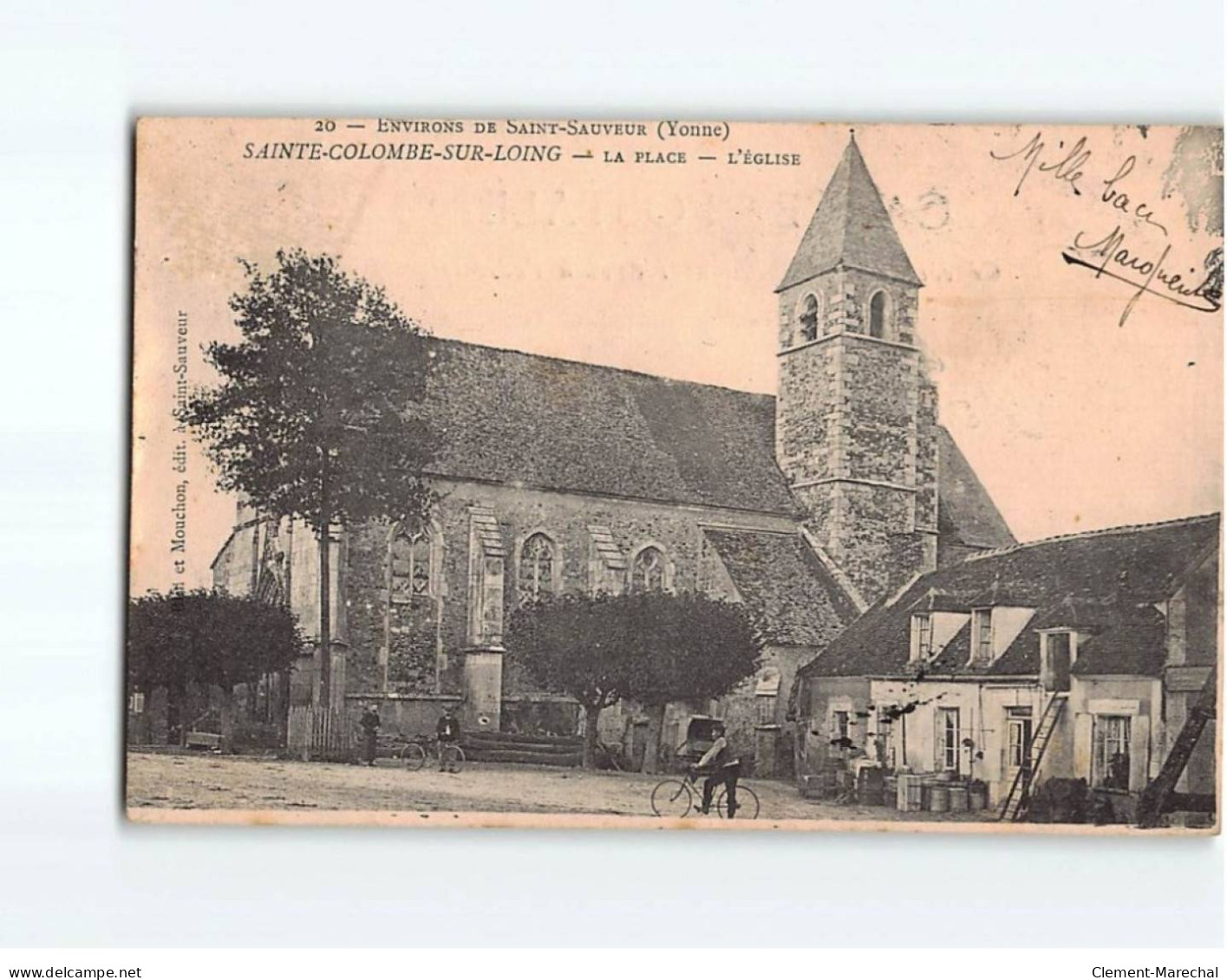 SAINTE COLOMBE SUR LOING : La Place, L'Eglise - état - Sonstige & Ohne Zuordnung