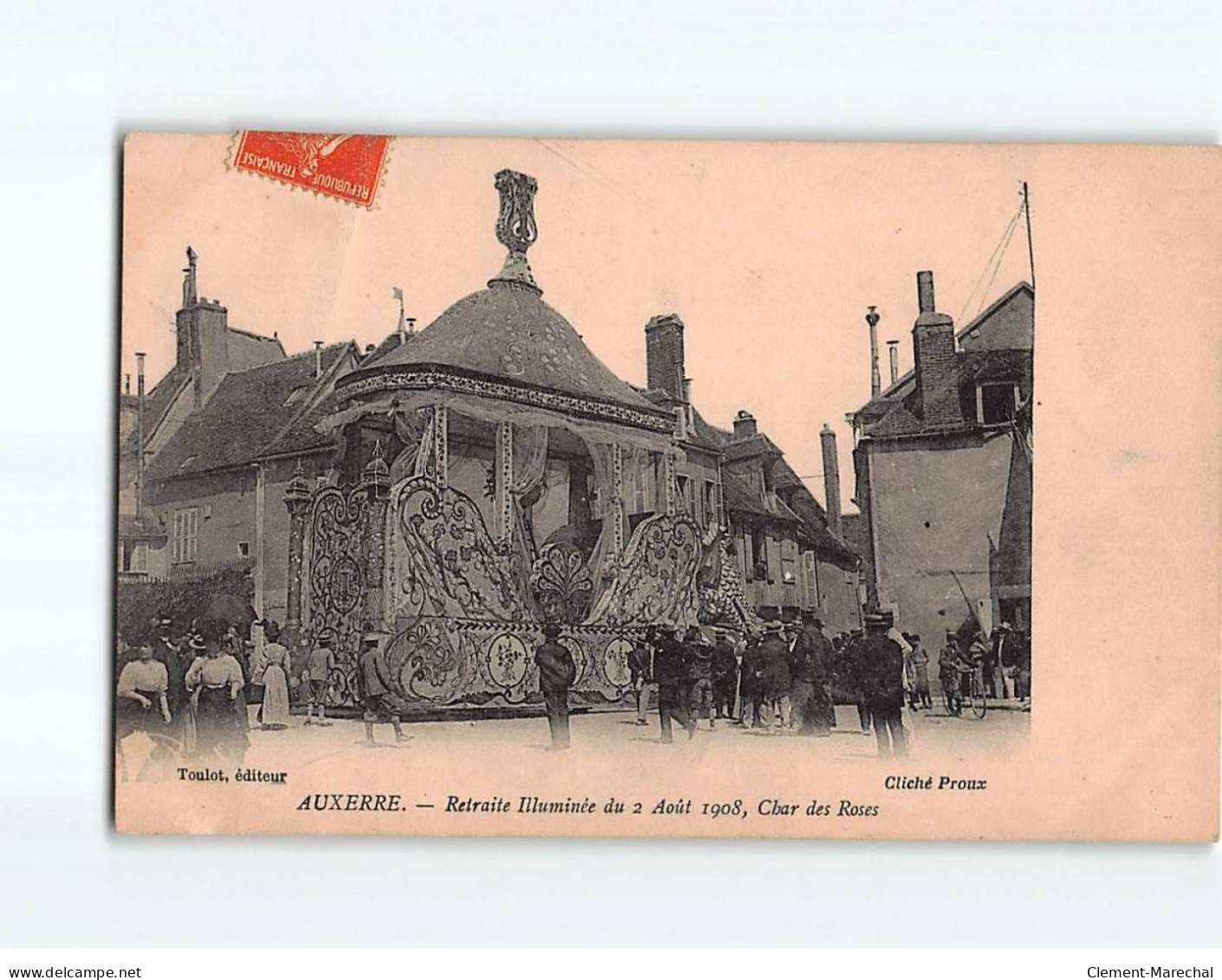 AUXERRE : Retraite Illuminée Du 2 Août 1908, Char Des Roses - Très Bon état - Auxerre