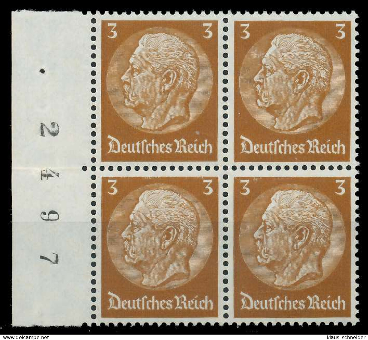 DEUTSCHES REICH 1933 Nr 513 Postfrisch VIERERBLOCK SRA X8B505A - Unused Stamps