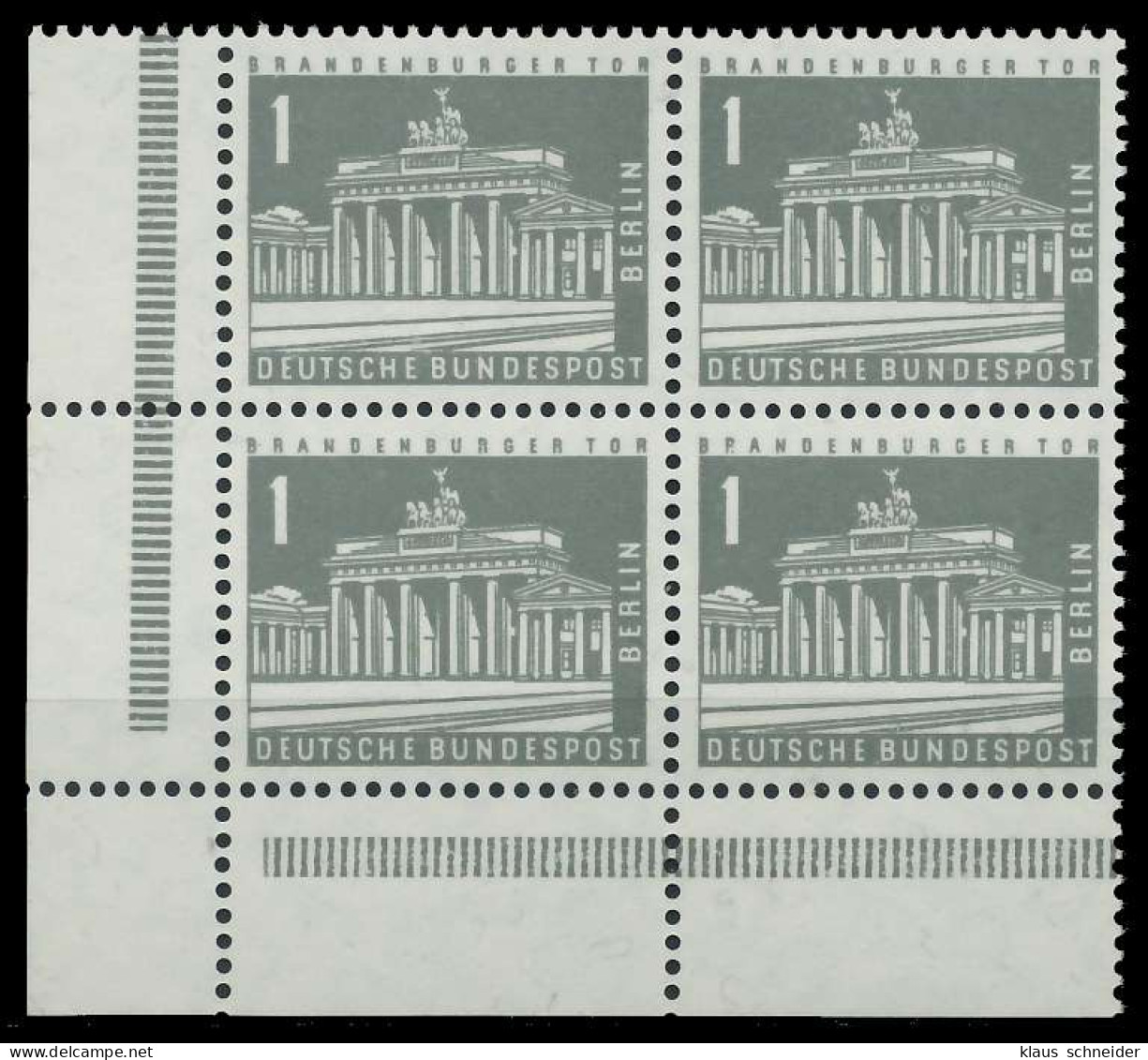 BERLIN DS BAUTEN 2 Nr 141xw Postfrisch VIERERBLOCK ECKE X90ECF2 - Unused Stamps