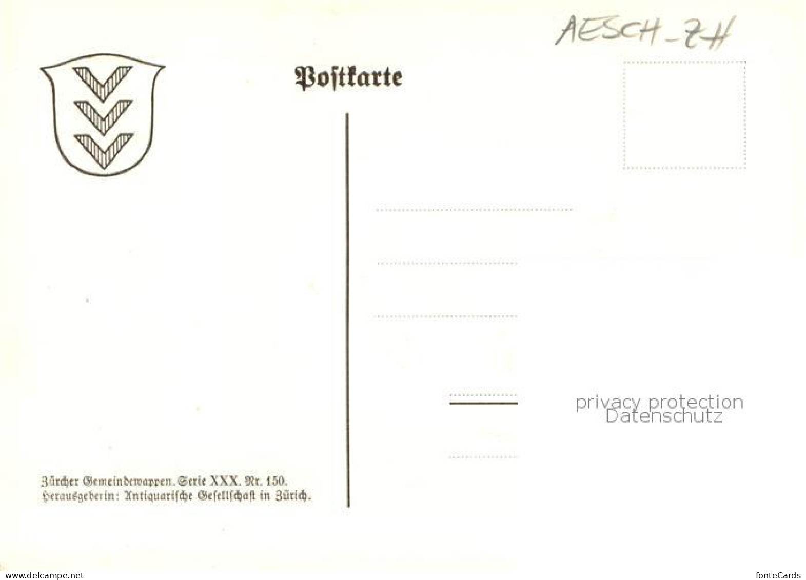 13756137 Aesch ZH Zuercher Gemeindewappen In Silber Drei Schwebende Gestuerzte R - Other & Unclassified