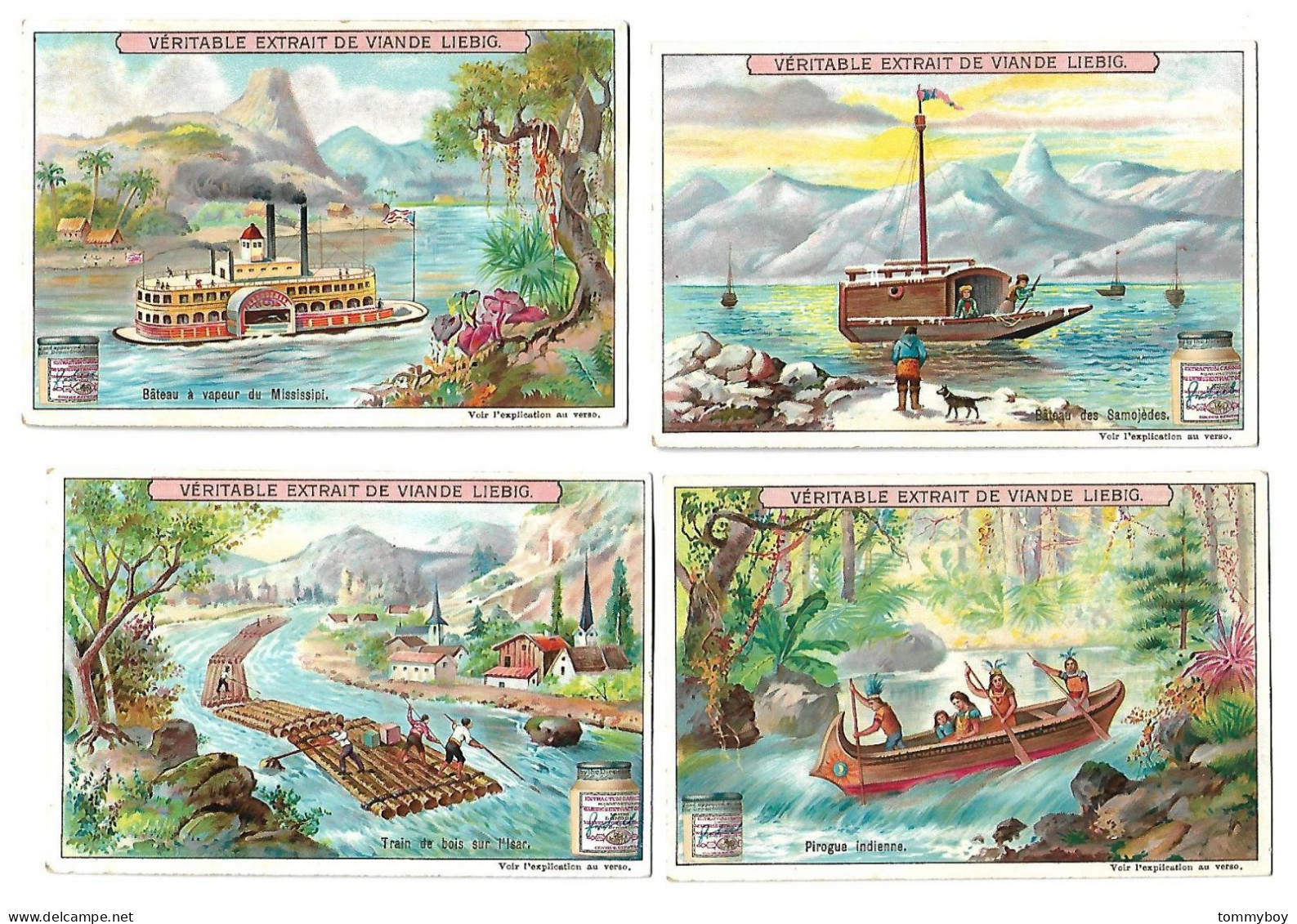 S 721 , Liebig 6 Cards, Bateaux (stickers On The Backsides) (ref B18) - Liebig