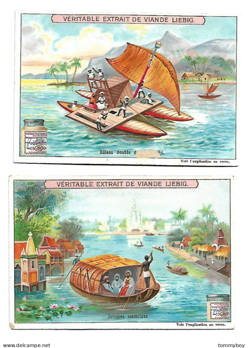 S 721 , Liebig 6 Cards, Bateaux (stickers On The Backsides) (ref B18) - Liebig