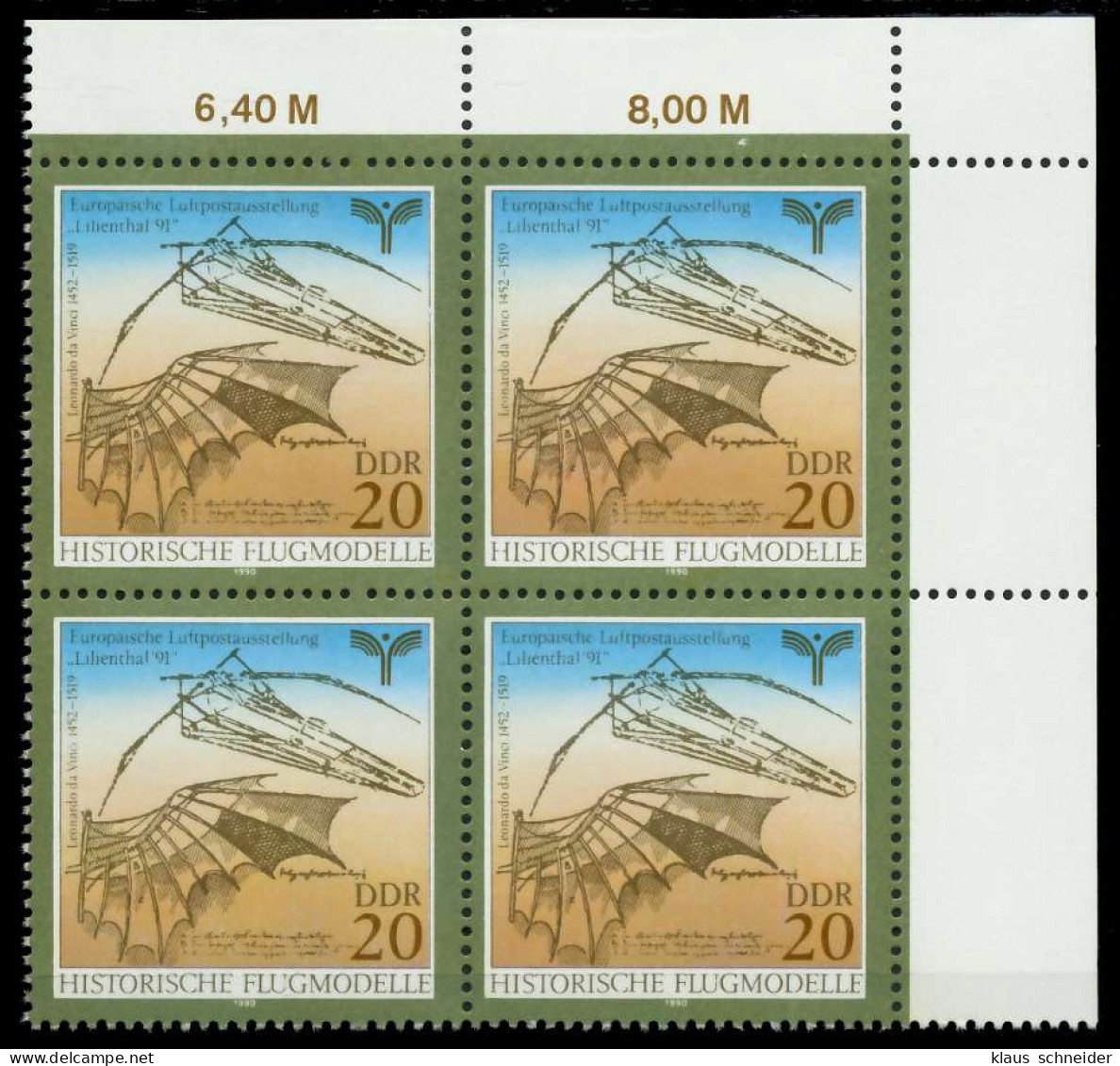 DDR 1990 Nr 3311 Postfrisch VIERERBLOCK ECKE-ORE X034E8A - Unused Stamps