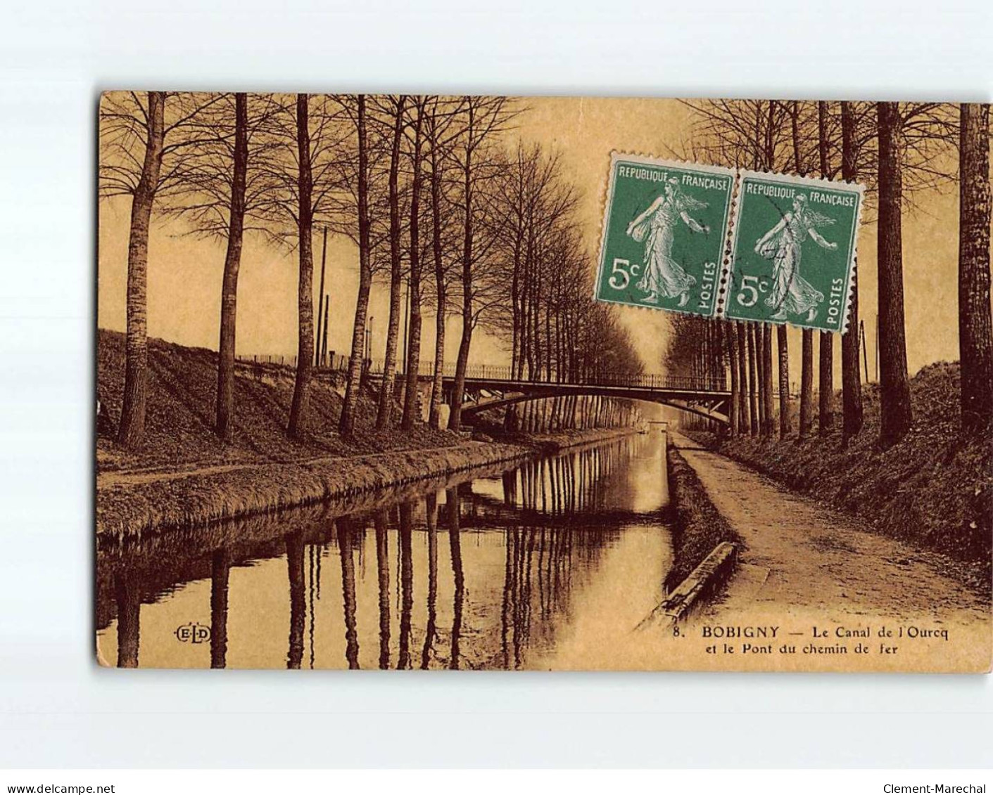 BOBIGNY : Le Canal De L'Ourcq Et Le Pont Du Chemin De Fer - état - Bobigny