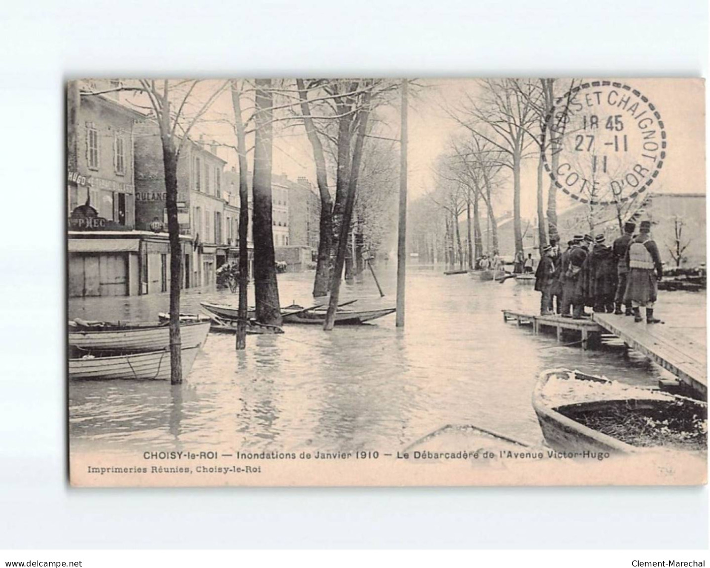 CHOISY LE ROI : Inondation De 1910, Le Débarcadère De L'Avenue Victor-Hugo - état - Choisy Le Roi