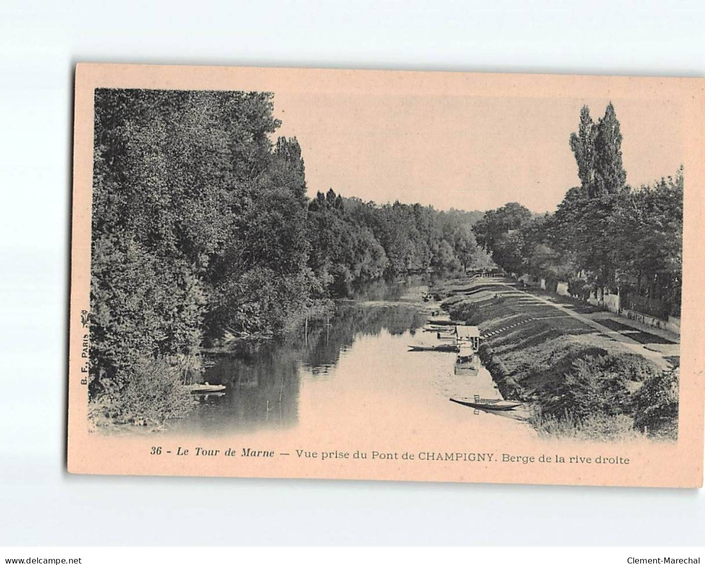 CHAMPIGNY : Le Tour De Marne, Vue Prise Du Pont, Berge De La Rive Droite - Très Bon état - Champigny Sur Marne