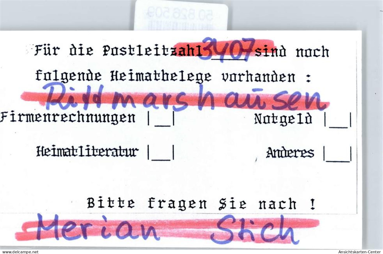 50826509 - Rittmarshausen - Andere & Zonder Classificatie