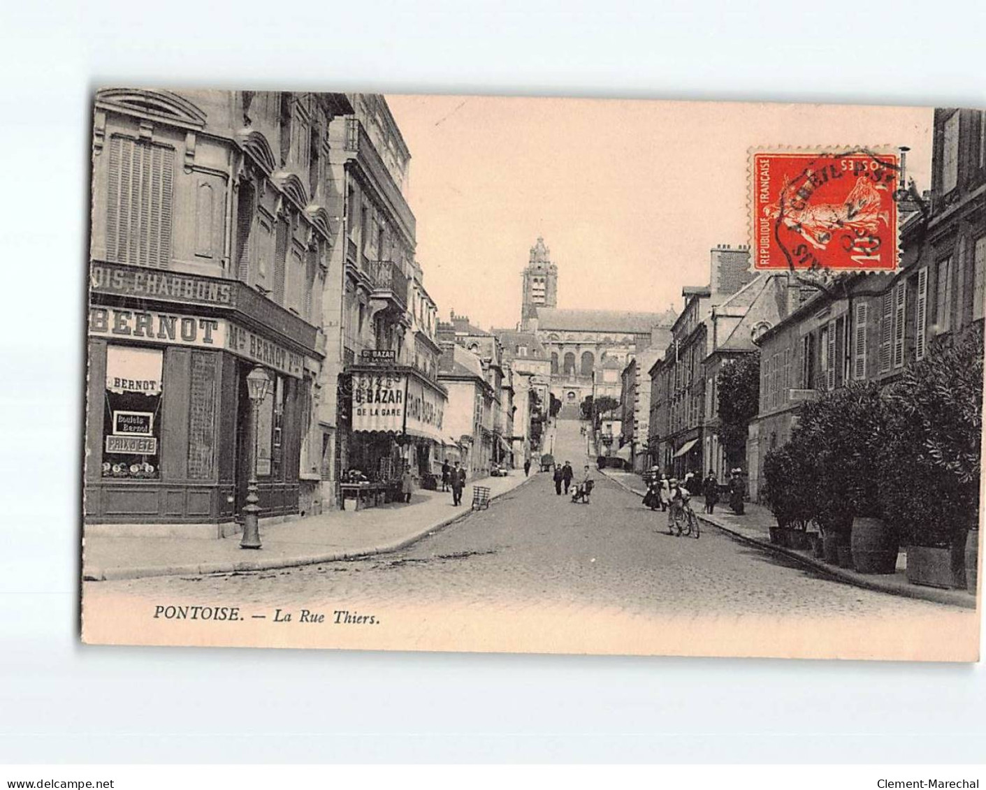 PONTOISE : La Rue Thiers - état - Pontoise