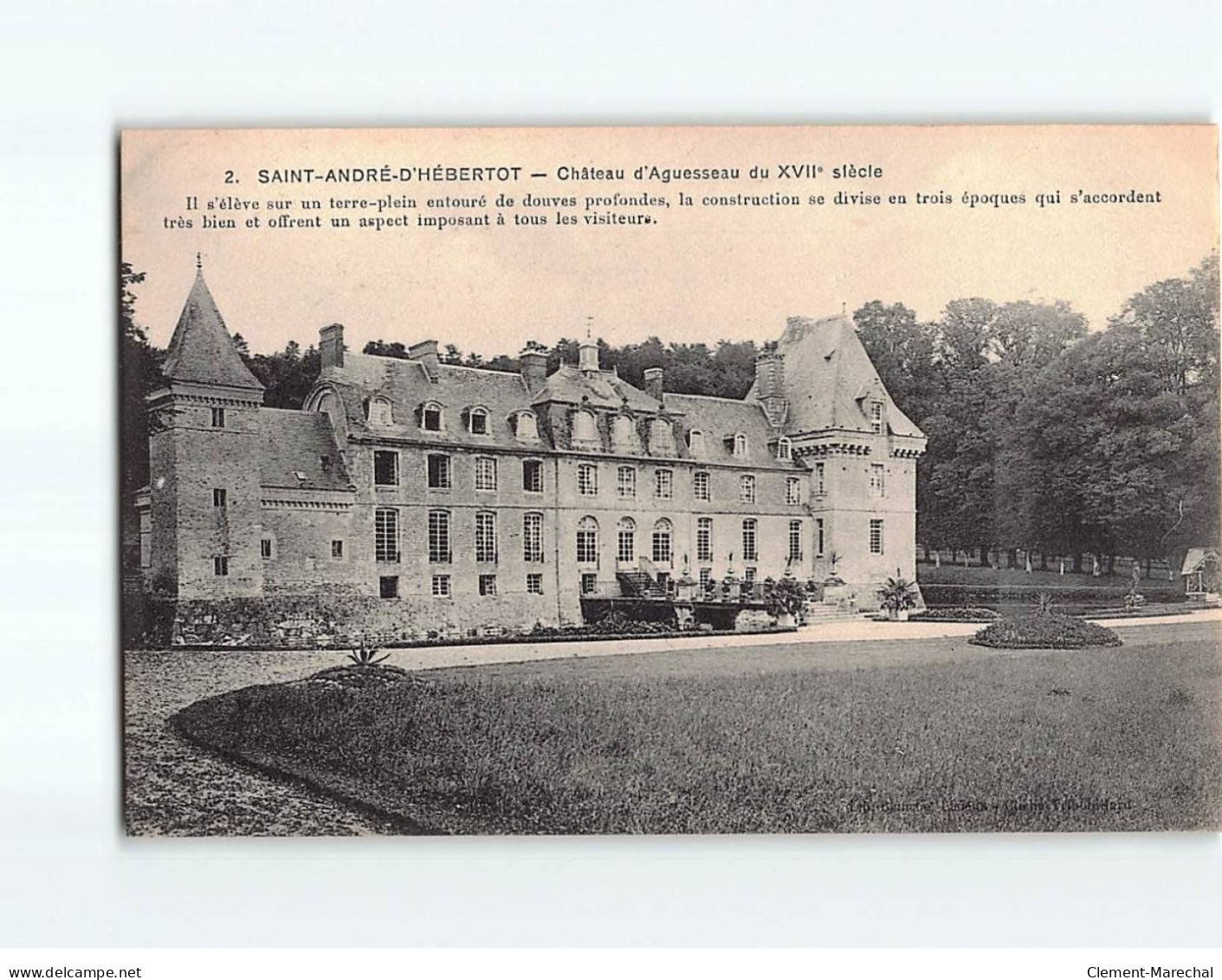 SAINT ANDRE D'HEBERTOT : Château D'Aguesseau - Très Bon état - Autres & Non Classés