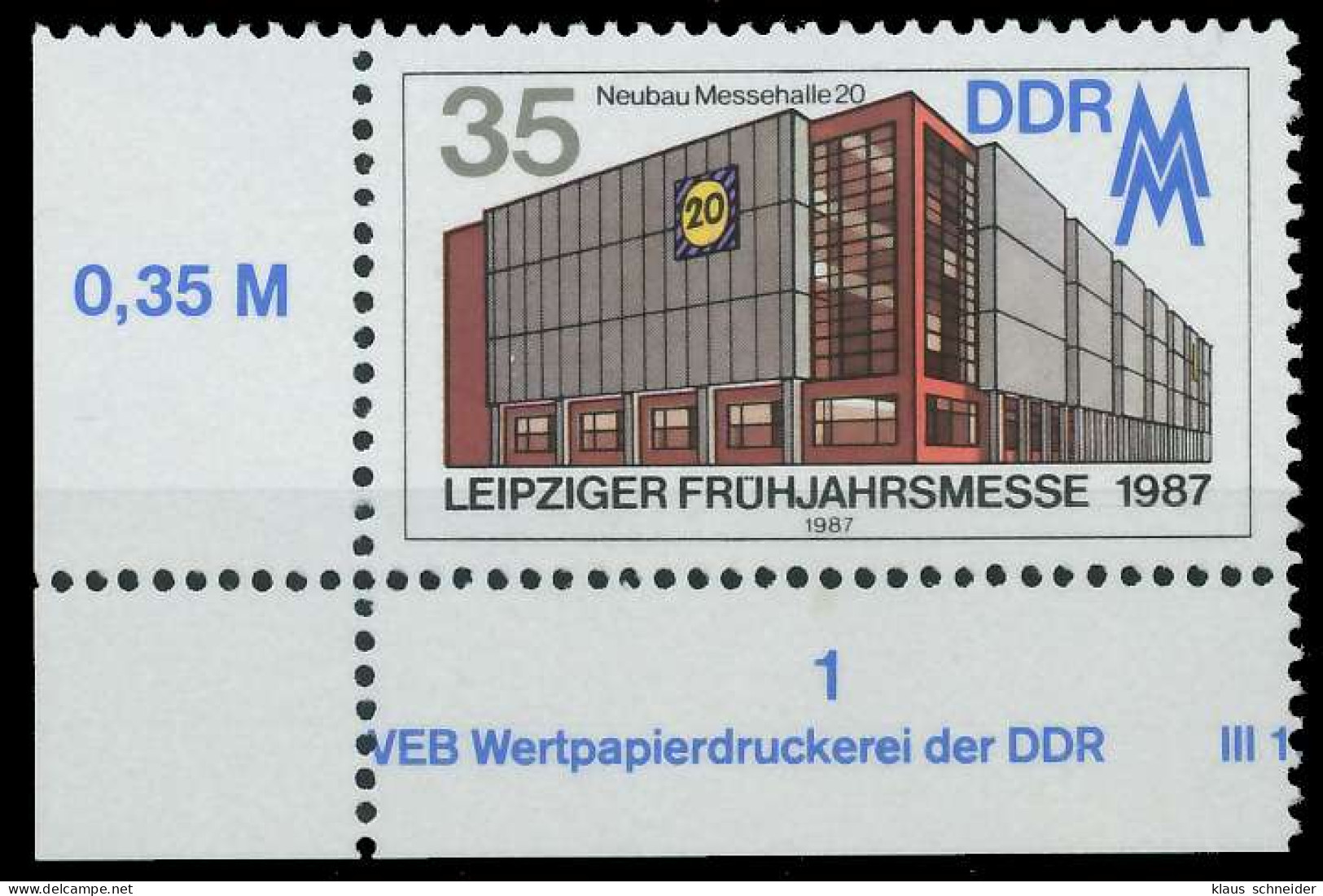 DDR 1987 Nr 3080 Postfrisch ECKE-ULI X0D2C56 - Neufs