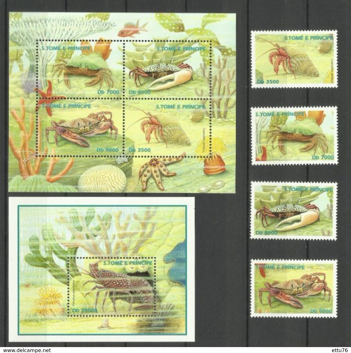 Sao Tome E Principe  2003  Crustaceans,Crabs,Lobsters  Set & Sheets  MNH - Crustaceans