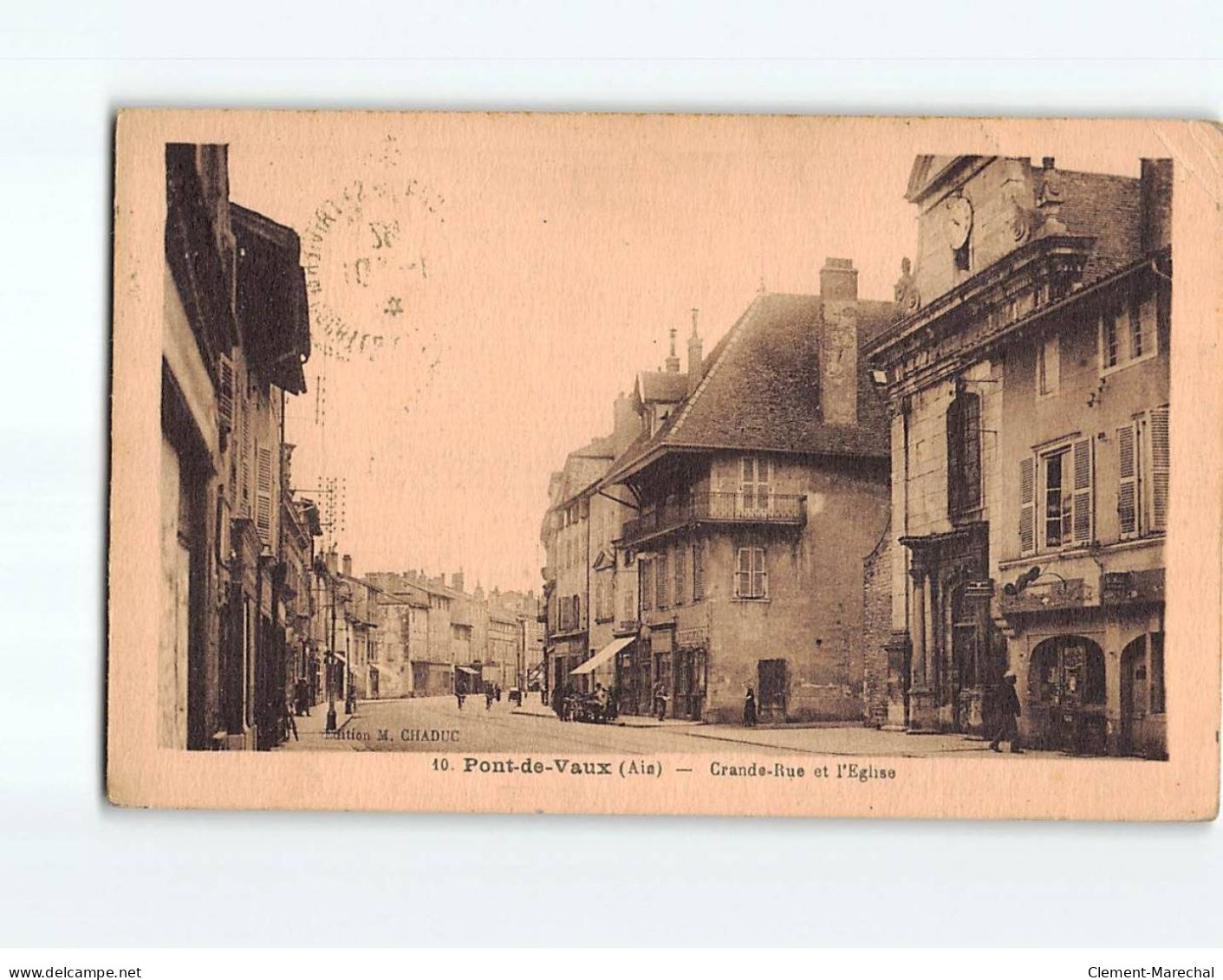 PONT DE VAUX : Grande Rue Et L'Eglise - état - Pont-de-Vaux