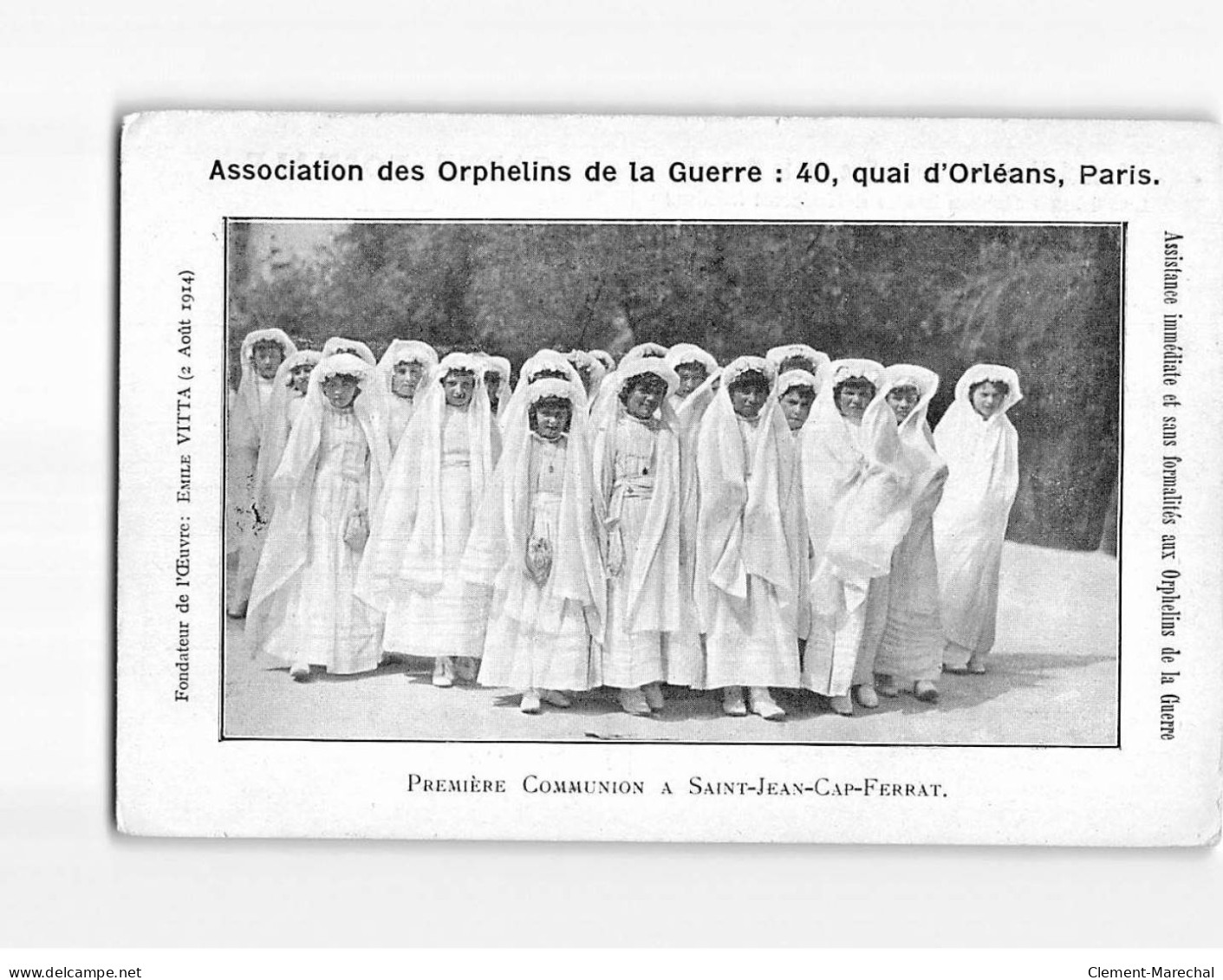 Association Des Orphelins De La Guerre, Première Communion à SAINT JEAN CAP FERRAT - état - Saint-Jean-Cap-Ferrat
