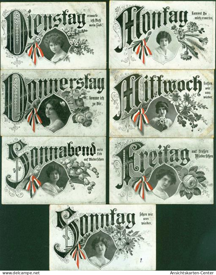 40165809 - WK 1 / Reichsflagge / Feldpost / Poesie  Lot Mit 7 AK Vollstaendige Serie, 1916; Ueberwiegend Gute Erhaltung - Sonstige & Ohne Zuordnung
