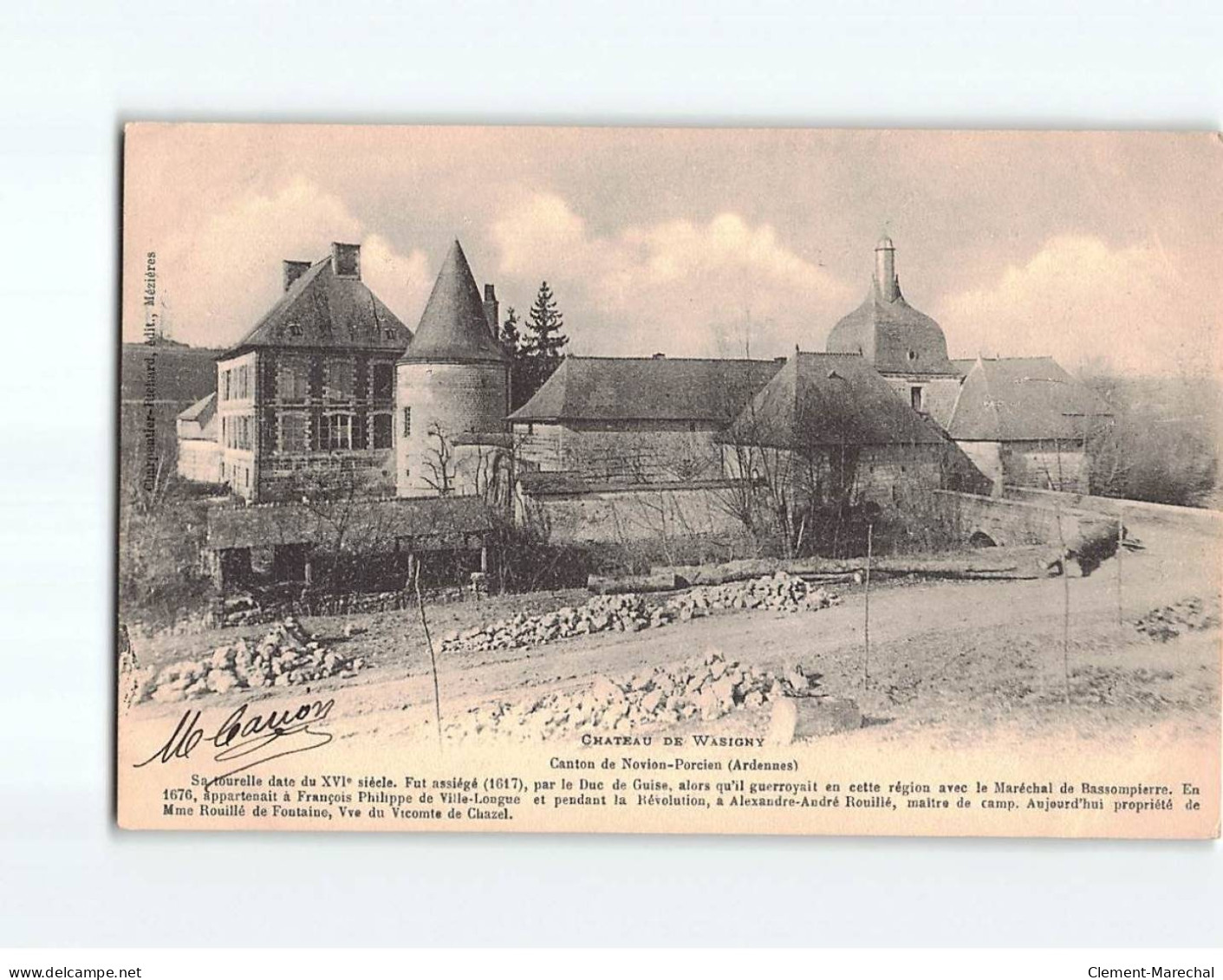 Château De WASIGNY, Canton De NOVION PORCIEN - Très Bon état - Altri & Non Classificati