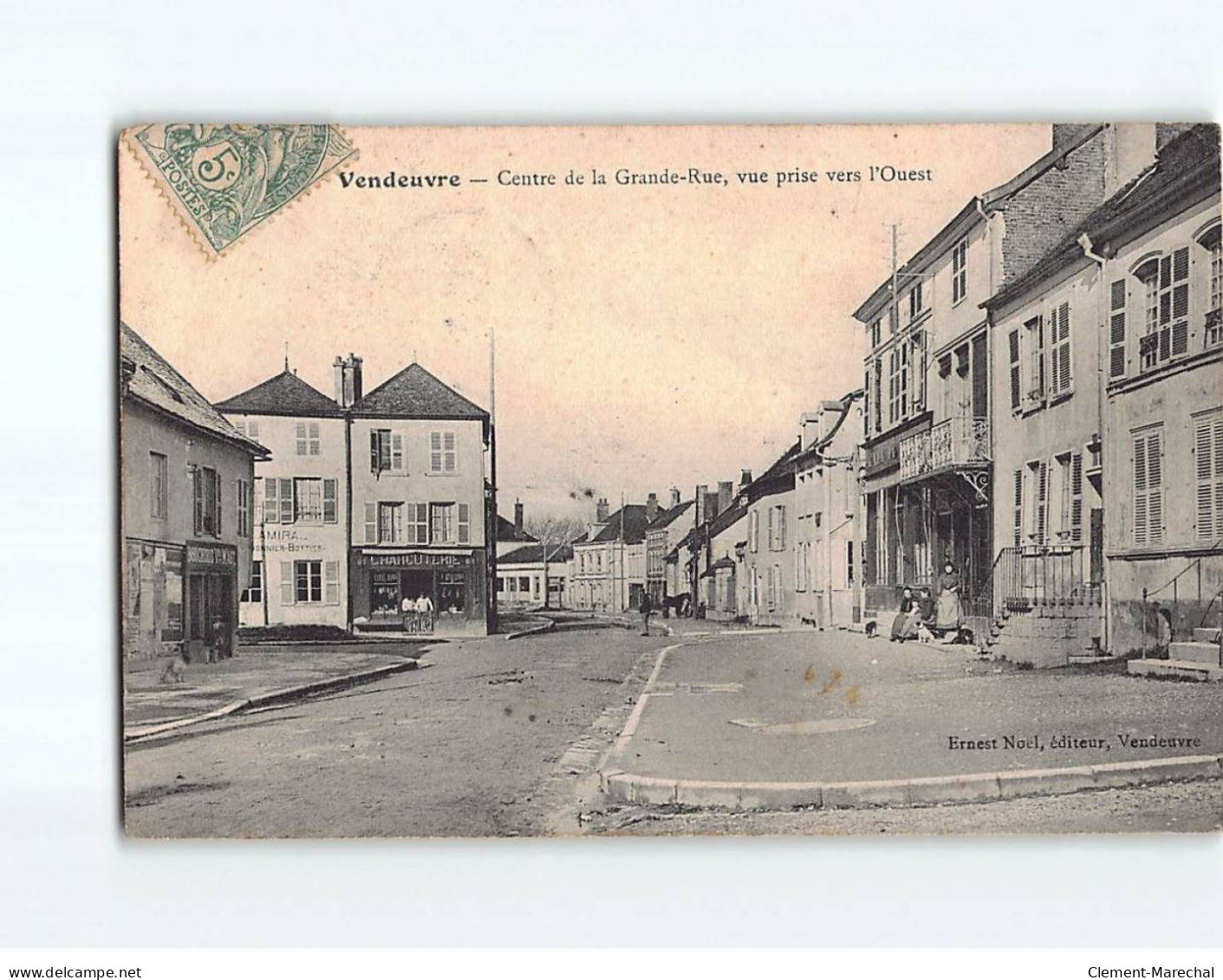 VENDEUVRE : Centre De La Grande Rue, Vue Prise Vers L'Ouest - état - Andere & Zonder Classificatie